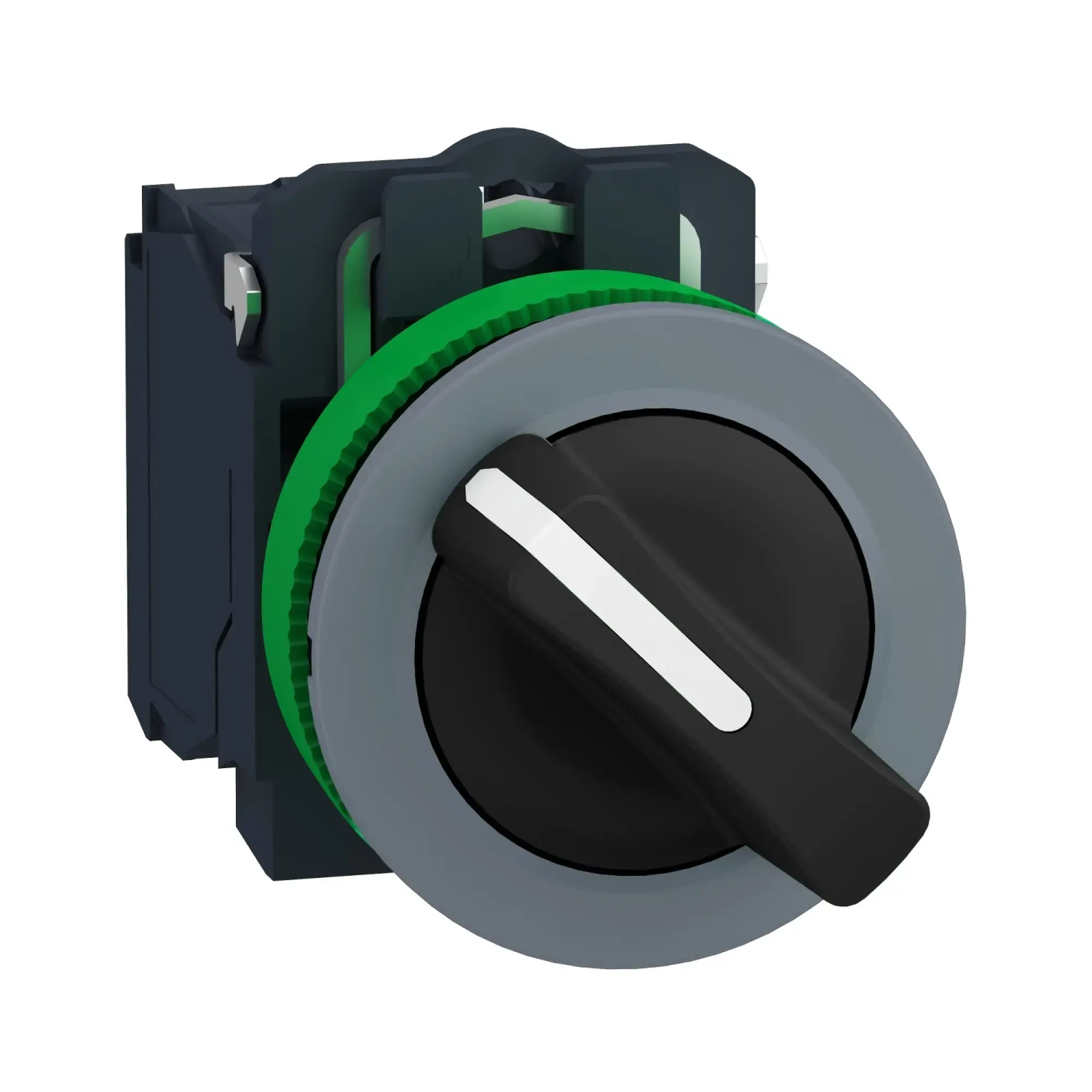 Schneider Electric XB5FD25C0 Selector switch, Harmony XB5F, plastic, light grey, black, 2 positions, 30mm, latching, 1NC + 1NO (img_002)