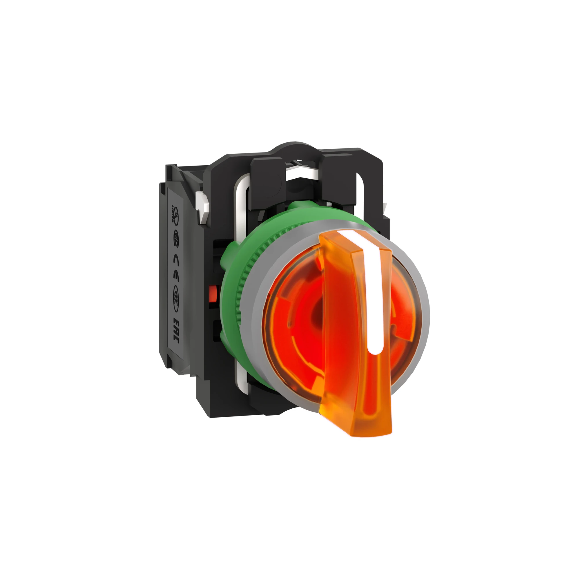 Schneider Electric XB5AK135B5C0 Illuminated selector switch, Harmony XB5, plastic, light grey, orange, 22mm, universal LED, 3 positions, 1NO + 1NC, 24V ACDC (img_001) Schneider Electric XB5AK135B5C0 Illuminated selector switch, Harmony XB5, plastic, light grey, orange, 22mm, universal LED, 3 positions, 1NO + 1NC, 24V ACDC (img_001)