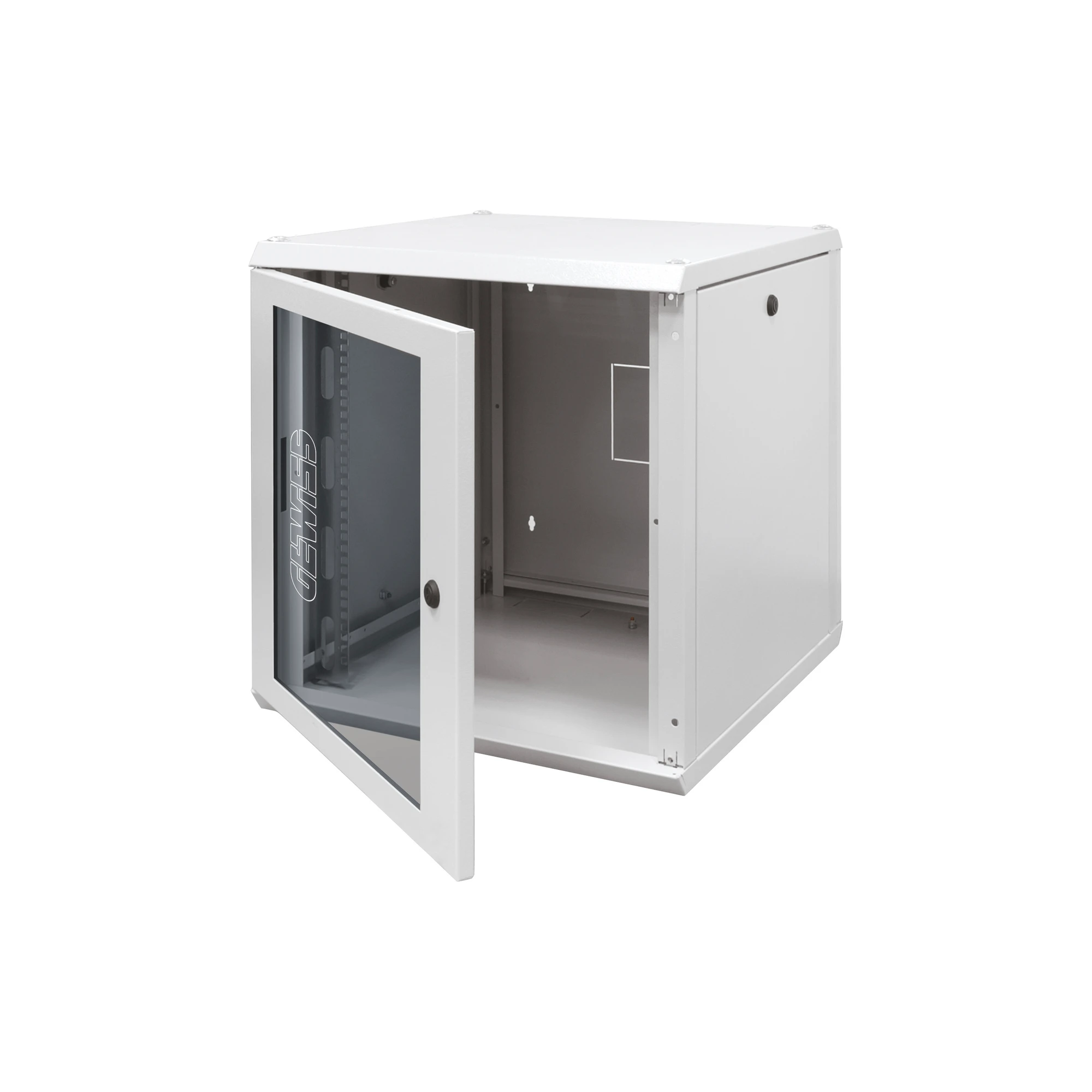 GEWISS GW38408 19'' WALL MOUNT CABINET - METAL - TRANSPARENT DOOR - 12U - 600X605X400 - RAL 7035 GREY (img_001)