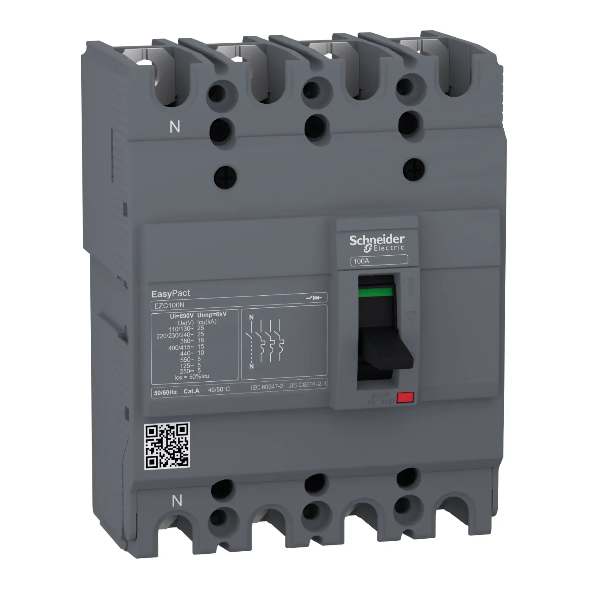 Schneider Electric EZC100N4100 Circuit breaker Easypact EZC100N, TMD, 100A, 4p/3d (img_002)