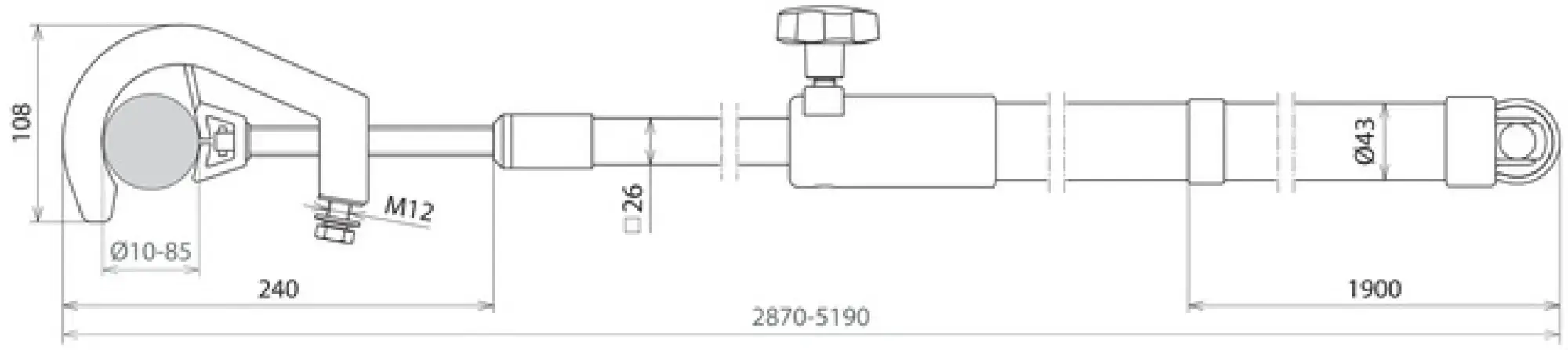 Dehn 769511 Telescopic earthing stick L 2875-5200mm w. fixed phase screw clamp (img_002)