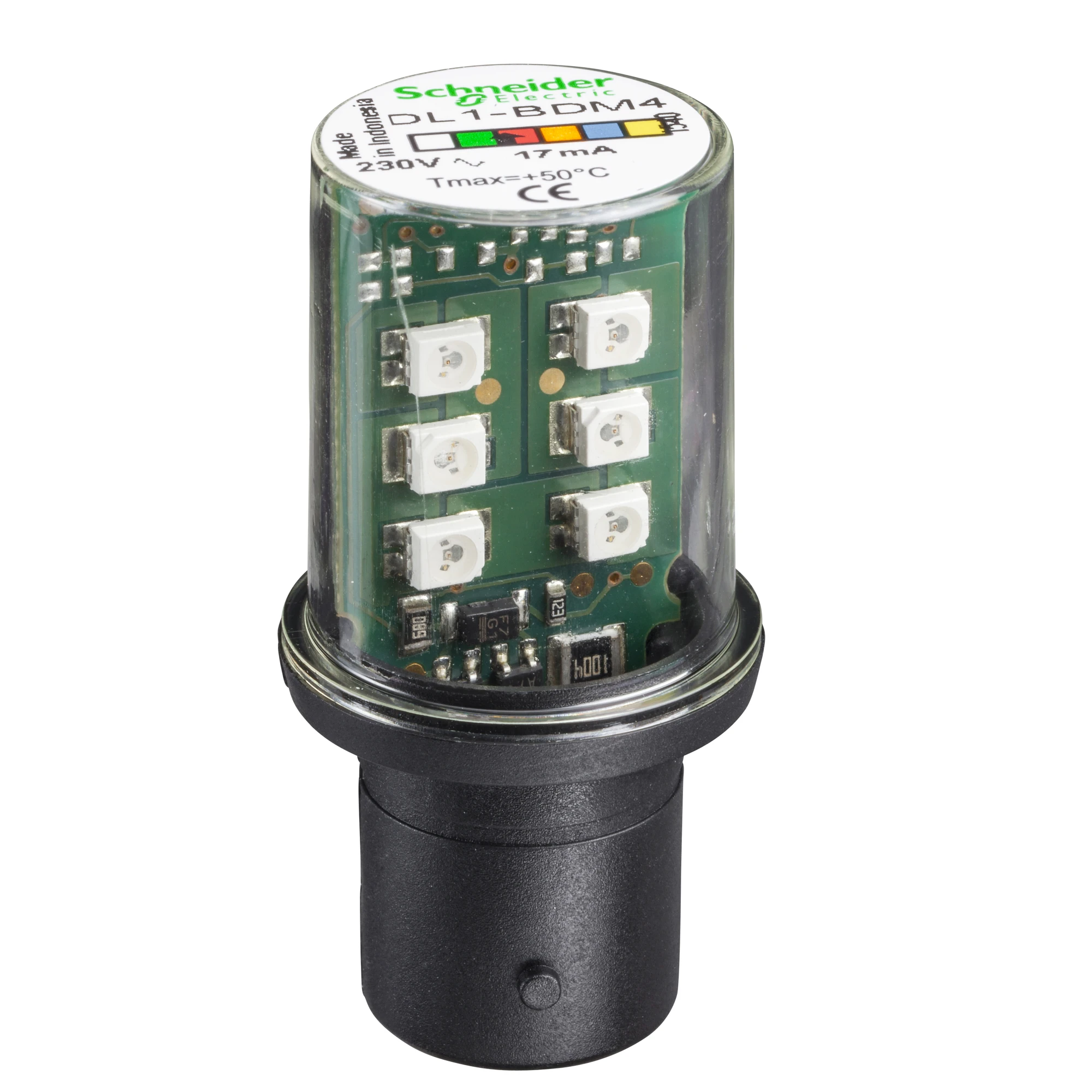 Schneider Electric DL1BDM4 LED lamp, red for command and signaling devices, BA 15d, 230V (img_001)