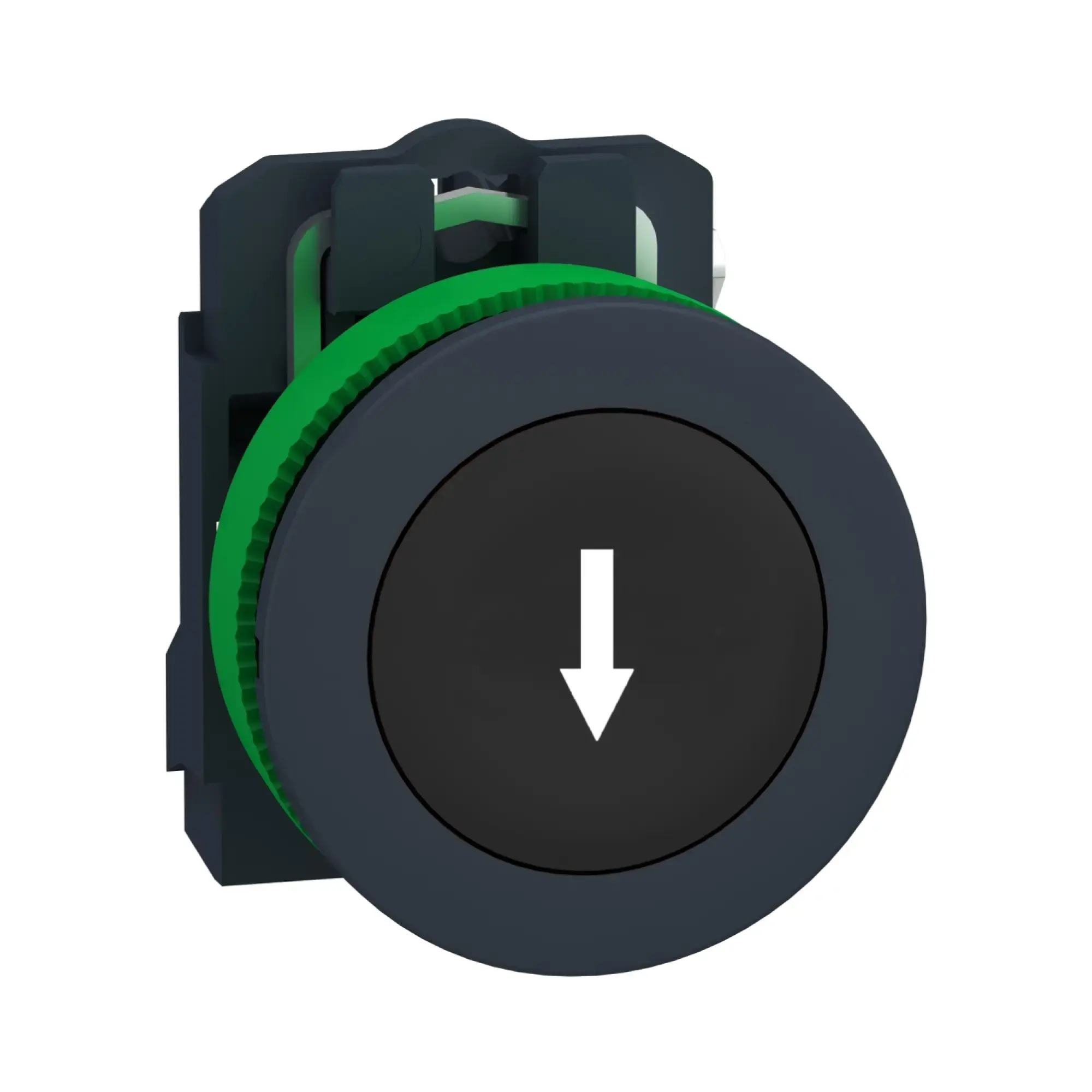 Schneider Electric XB5FA3351 Pushbutton, Harmony XB5F, plastic, antimicrobial, black, arrow down, 30mm, momentary, 1NO (img_003) Schneider Electric XB5FA3351 Pushbutton, Harmony XB5F, plastic, antimicrobial, black, arrow down, 30mm, momentary, 1NO (img_003)