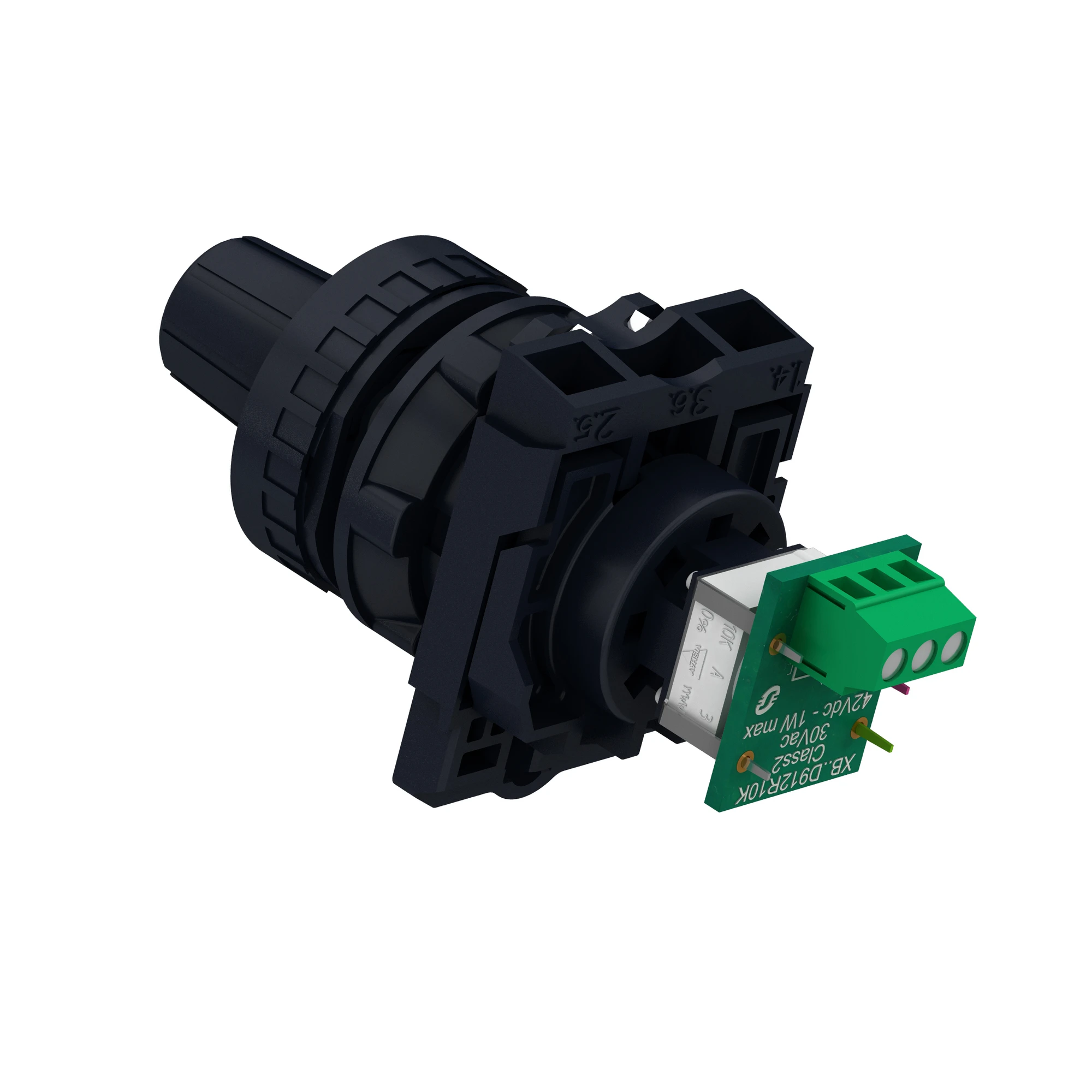 Schneider Electric XB5AD912R47K Potentiometer, Complete Device, Harmony XB5, Plastic, Black, 22mm, Resistance 47K Ohm (img_003)