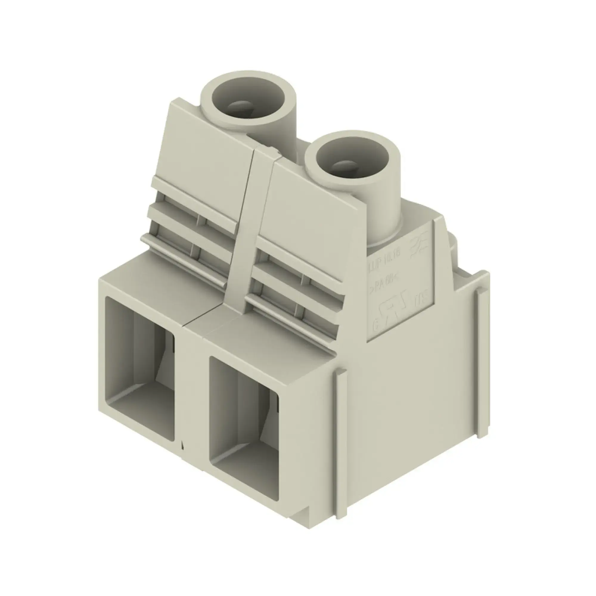 Weidmüller 1839180000 PCB terminal, 1000 V, 76 A, Pitch in mm: 12.70, 16 mm², Number of poles: 2, Clamping yoke connection, THT solder connection, 90°, Box (img_001) Weidmüller 1839180000 PCB terminal, 1000 V, 76 A, Pitch in mm: 12.70, 16 mm², Number of poles: 2, Clamping yoke connection, THT solder connection, 90°, Box (img_001)