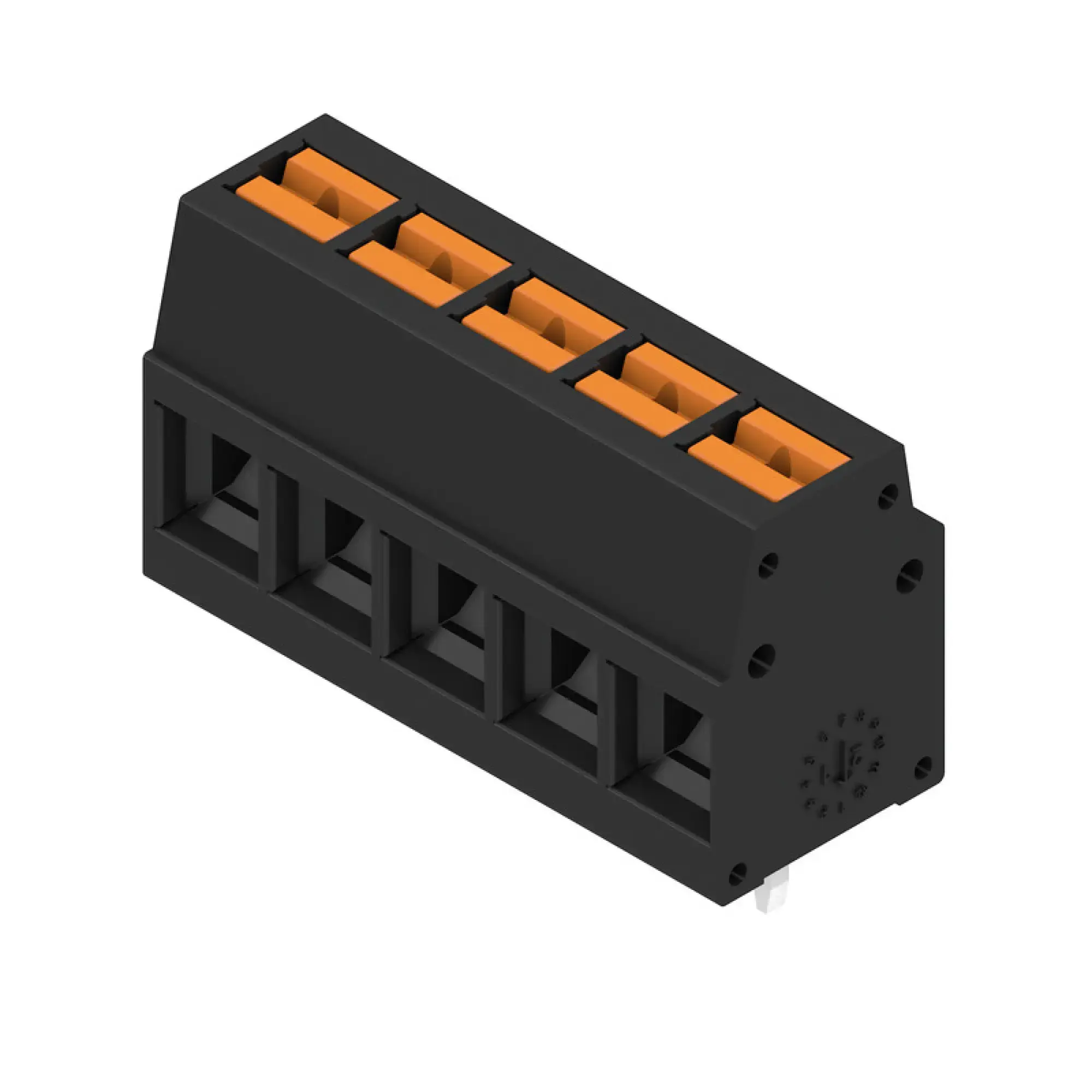 Weidmüller 2787370000 PCB terminal, 350 V, 24 A, Pitch in mm: 5.00, 2.5 mm², Number of poles: 5, PUSH IN with actuator, THT solder connection, 90°, Box (img_001)