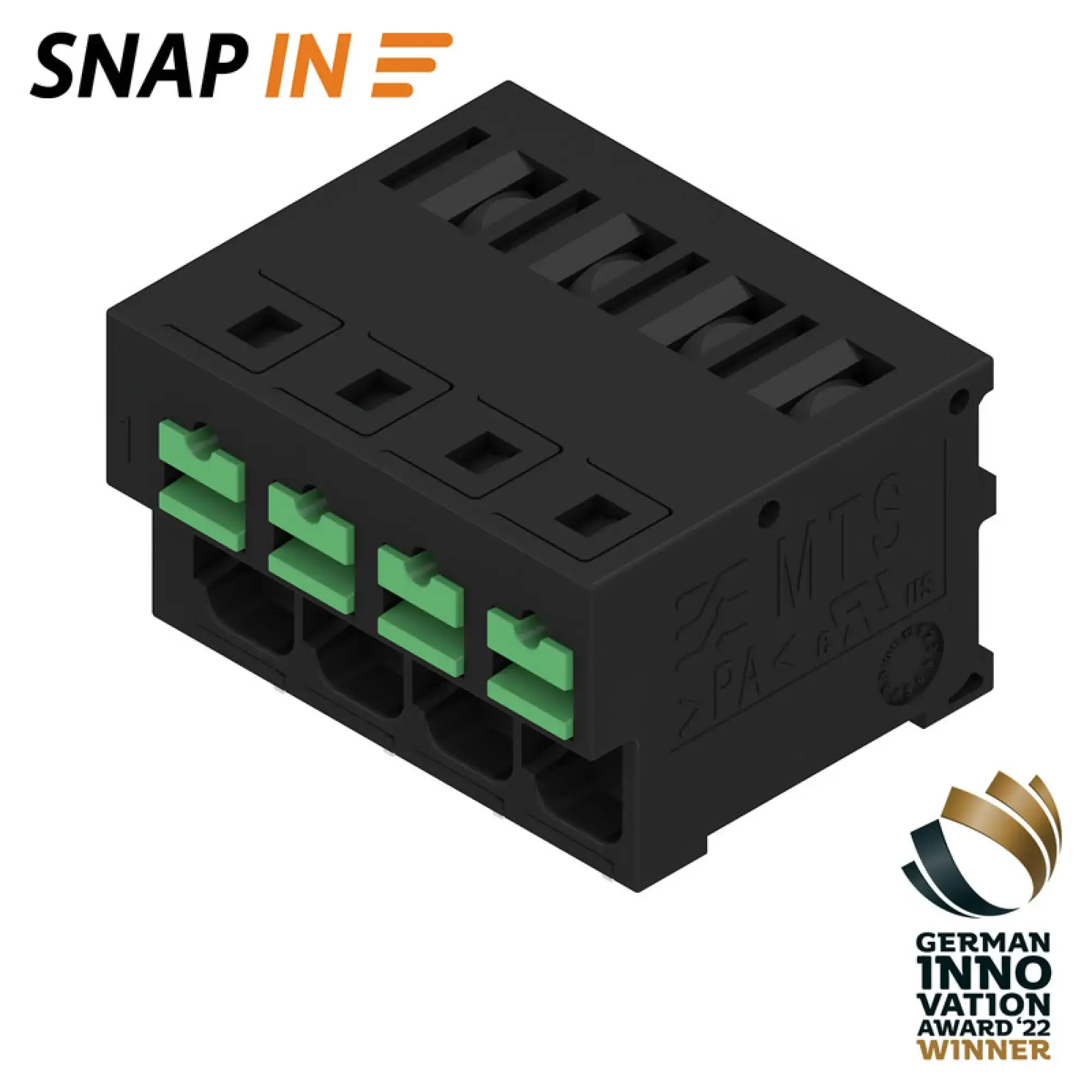 Weidmüller 2913620000 PCB terminal, 320 V, 32 A, Pitch in mm: 5.00, 4 mm², Number of poles: 4, SNAP IN, THT solder connection, 90°, Tube (img_001)