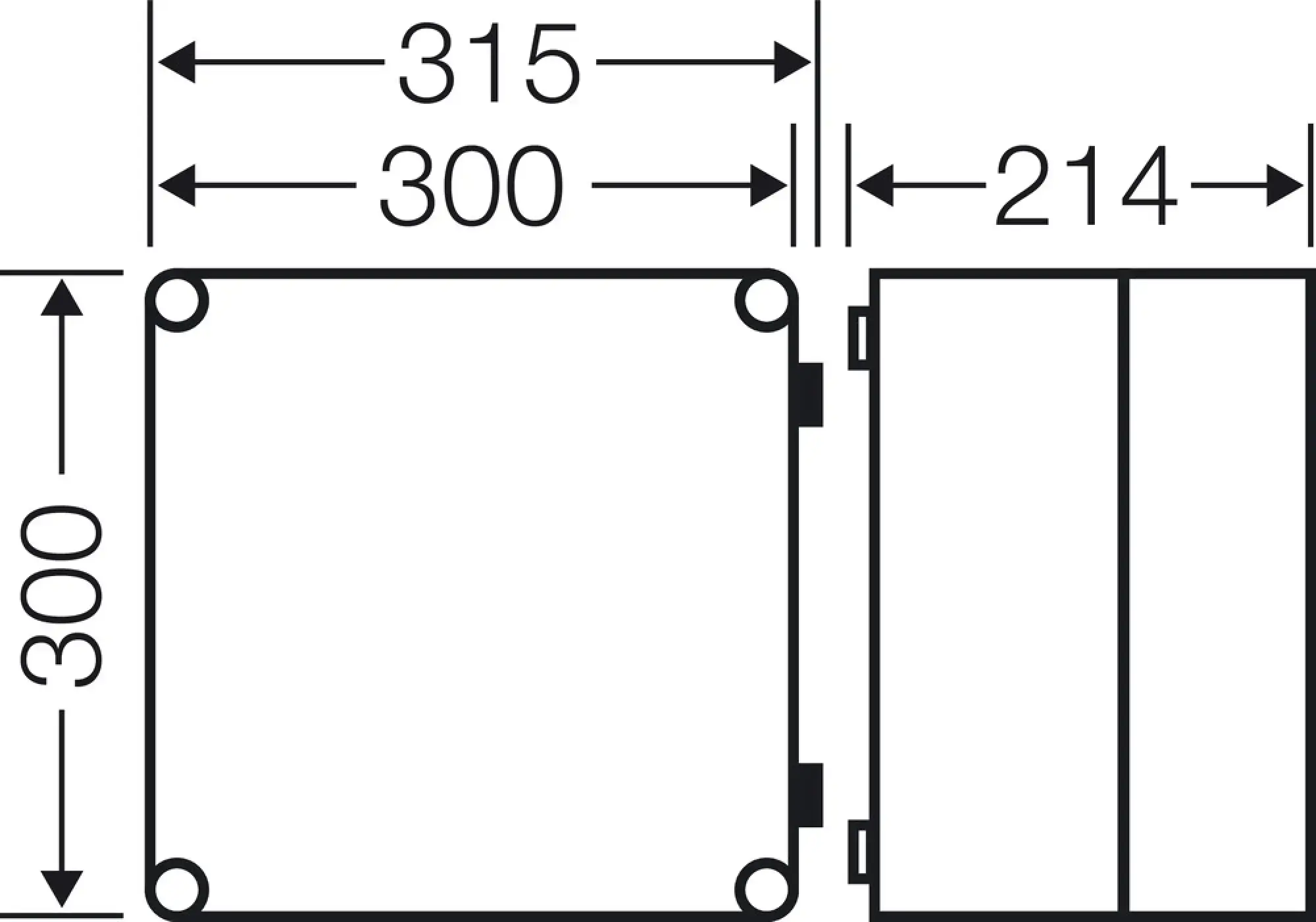 Hensel 20001047 Mi-Einzelleergehäuse, Einbaumaße 275x275x191mm, transparenter Deckel Mi 9210 (img_003)