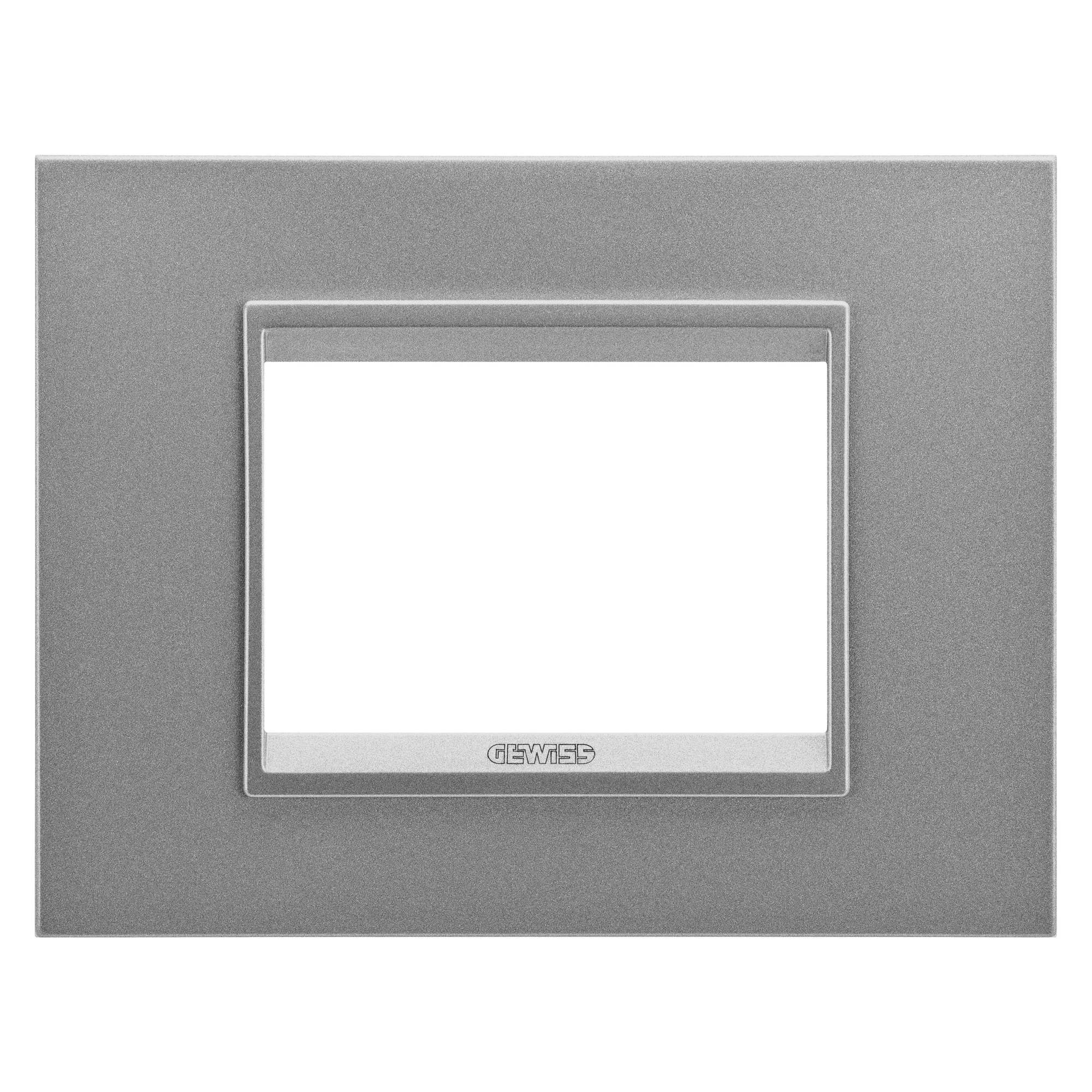 GEWISS GW16203XA Abdeckrahmen LUX 3M Aluminium monochrom (img_001) GEWISS GW16203XA Abdeckrahmen LUX 3M Aluminium monochrom (img_001)