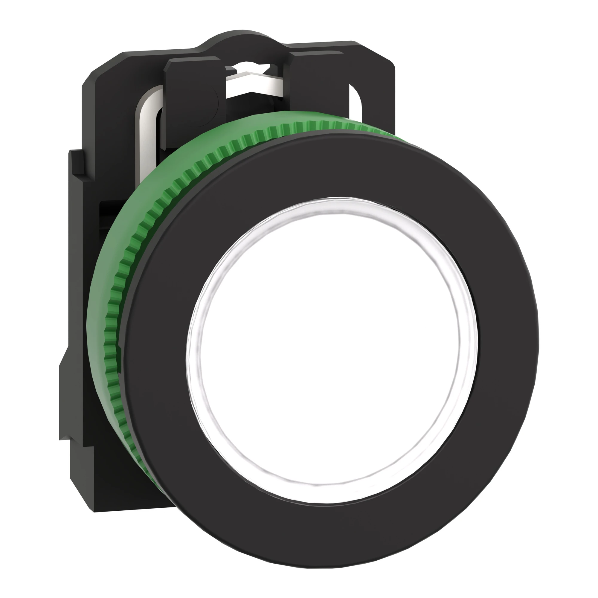 Schneider Electric XB5FVB1 Indicator light, Harmony XB5F, plastic, antimicrobial, white, 30mm, universal LED, smooth dome, 24V ACDC (img_001)
