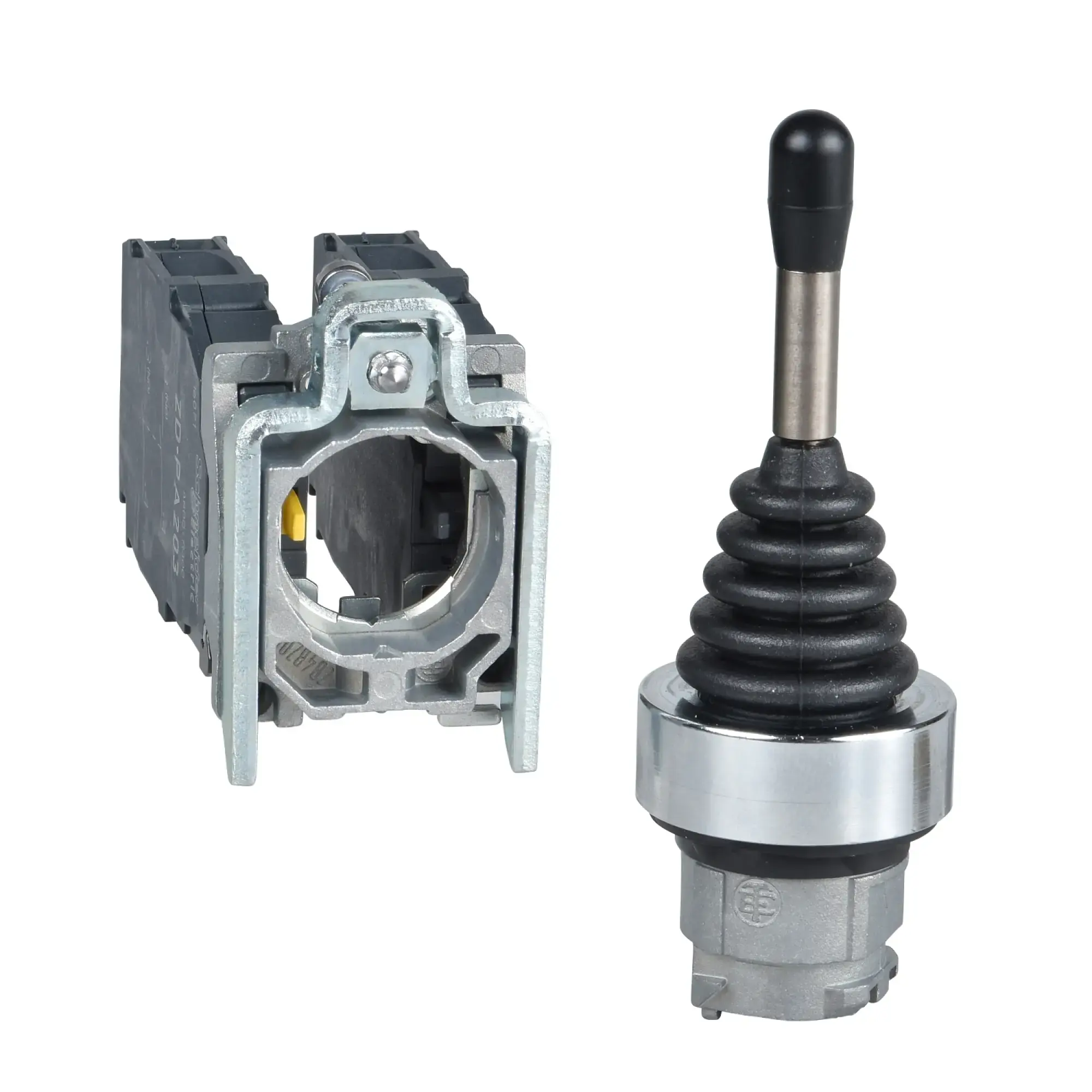 Schneider Electric XD4PA24 Joystick, Harmony XB4, Metal, 22mm, black, 4 directions, 1-stage, momentary, with return, 1NC per direction (img_002)