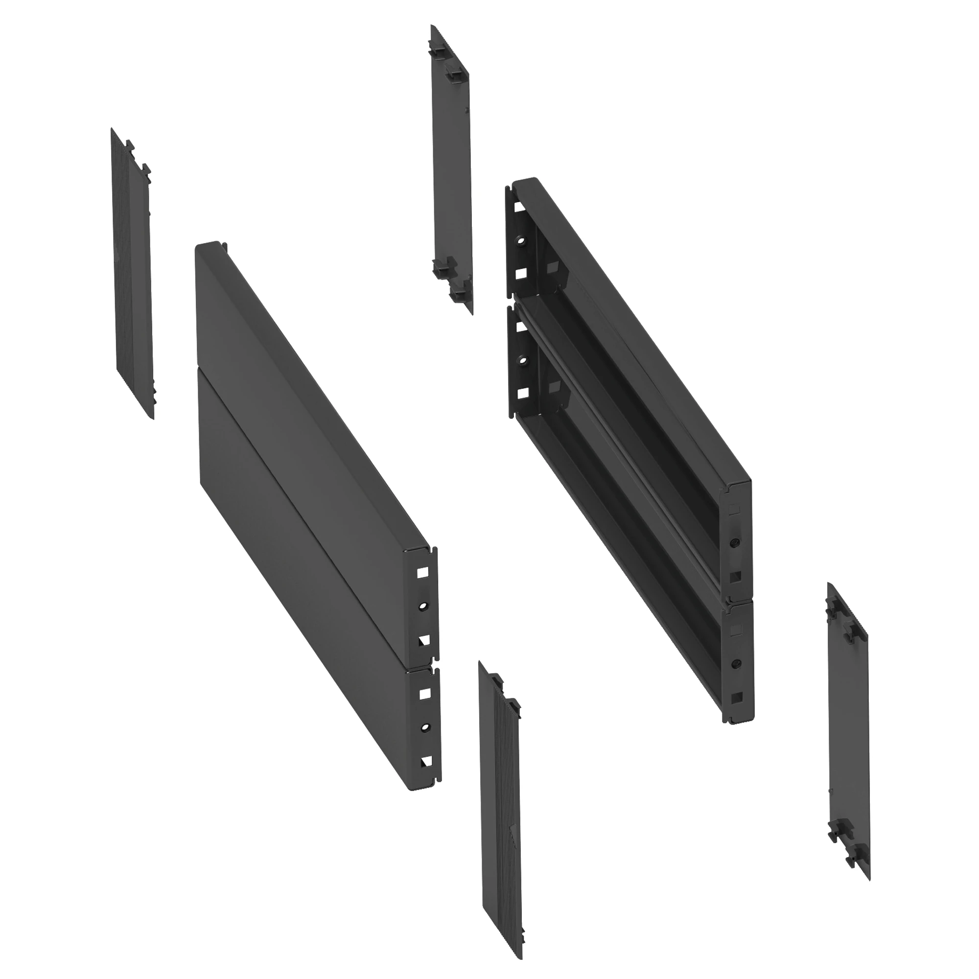 Schneider Electric NSYSPS3200SD 2 side panels for base. 300x200mm, folded steel sheet. RAL 7022, IP 30, IK 10. (img_001)