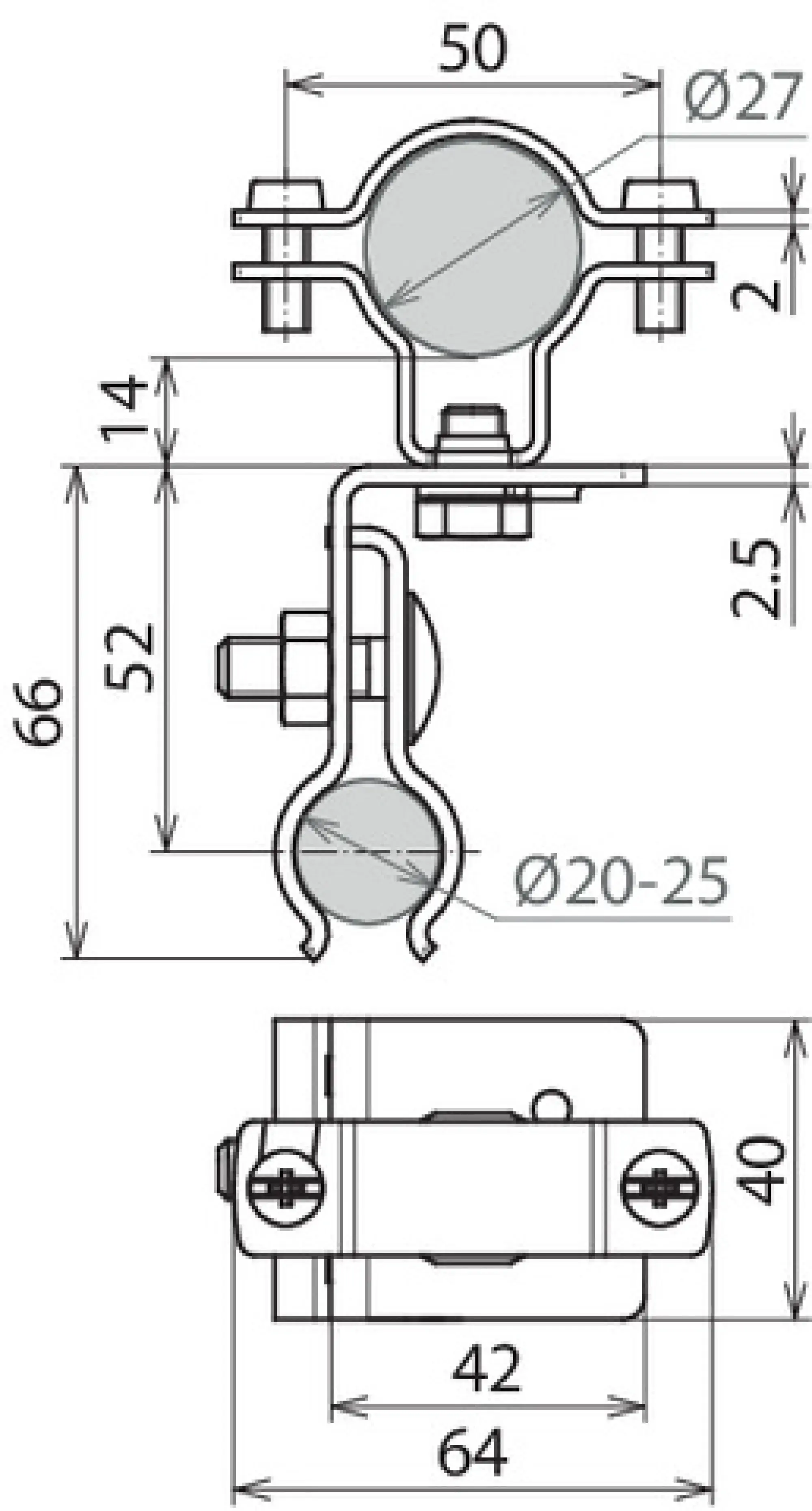 Dehn 202860 Roof cond. holder StSt f. metal roofs w. round stand. seam f. HVI cond.D 27-30mm (img_004)