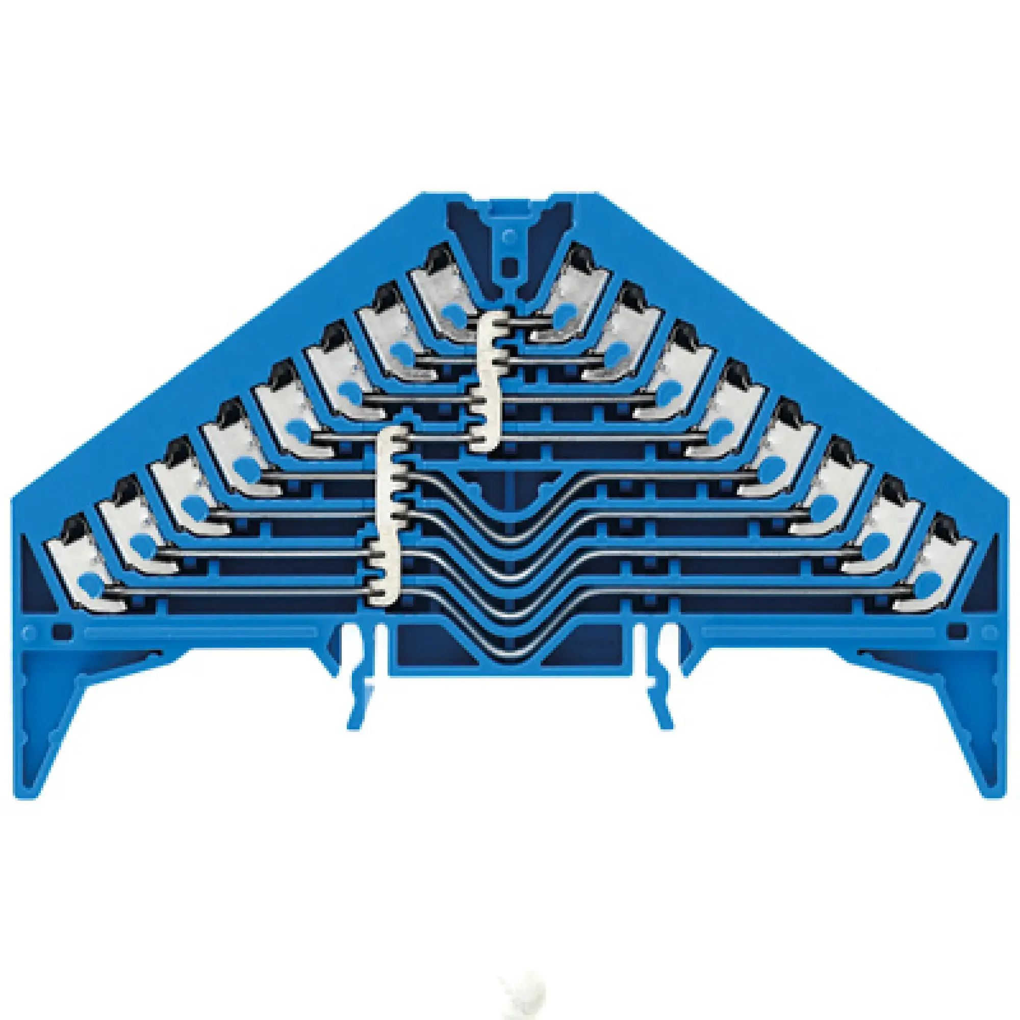 Weidmüller 1267870000 Potential distributor terminal, PUSH IN, blue, 1.5 mm², 17.5 A, 250 V, Number of connections: 32, Number of levels: 8, TS 35 x 15, V-0, Polycarbonate (img_001)