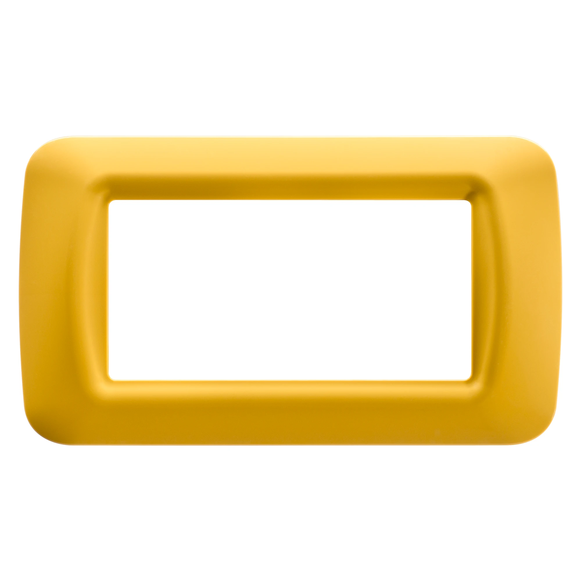 GEWISS GW22584 TOP SYSTEM PLATE - IN TECHNOPOLYMER GLOSS FINISHING - 4 GANG - CORN YELLOW - SYSTEM (img_001)