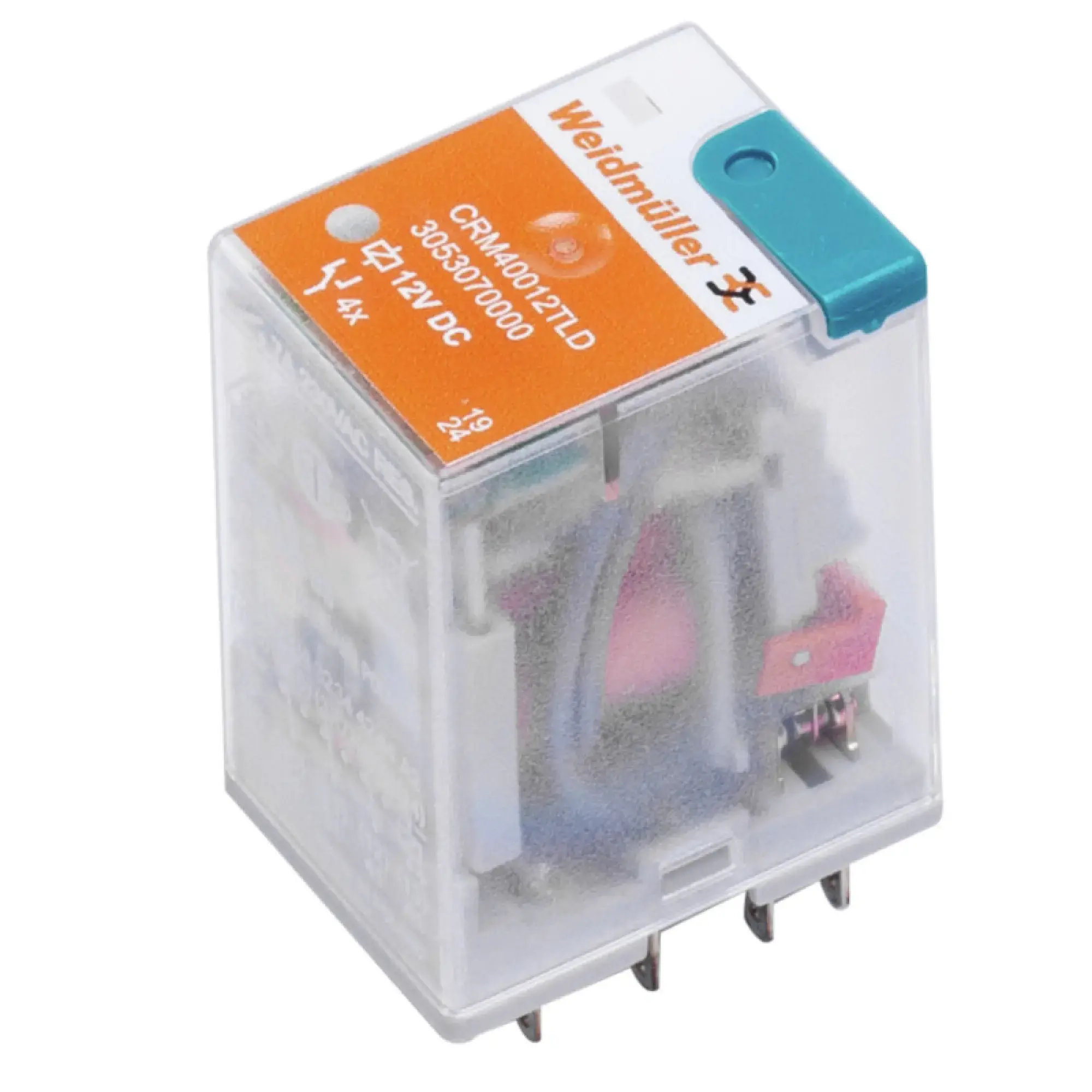 Weidmüller 3052720000 Industrial relay, 12 V DC, No, 2 CO contact (AgNi) , 250 V AC, 12 A, Pitch in mm: 5.00, Test button available: No (img_001)