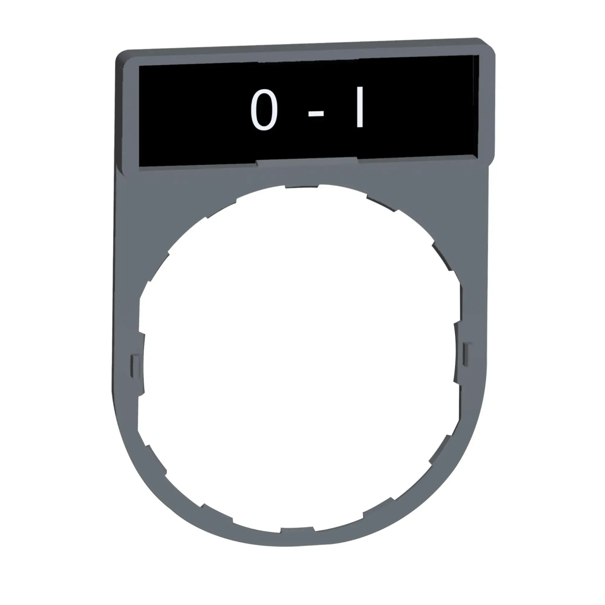 Schneider Electric ZBY2178C0 Label holder 30x40mm, with label 0-I, for Harmony 22mm, in grey (img_002) Schneider Electric ZBY2178C0 Label holder 30x40mm, with label 0-I, for Harmony 22mm, in grey (img_002)