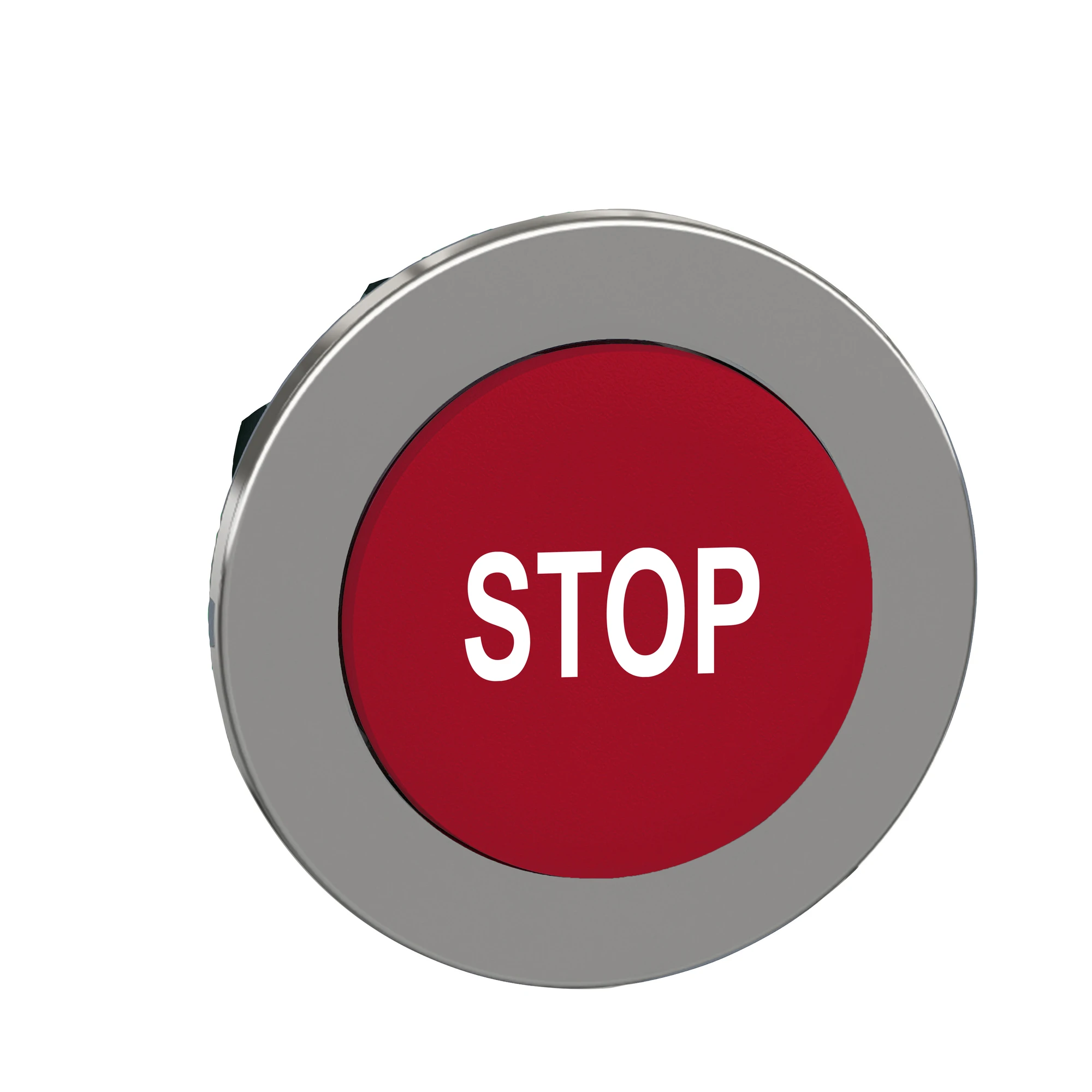 Schneider Electric ZB4FL434 Pushbutton, Front Element, Harmony XB4F, Metal, 30mm, Red, Protruding, Marked STOP, Momentary (img_001)