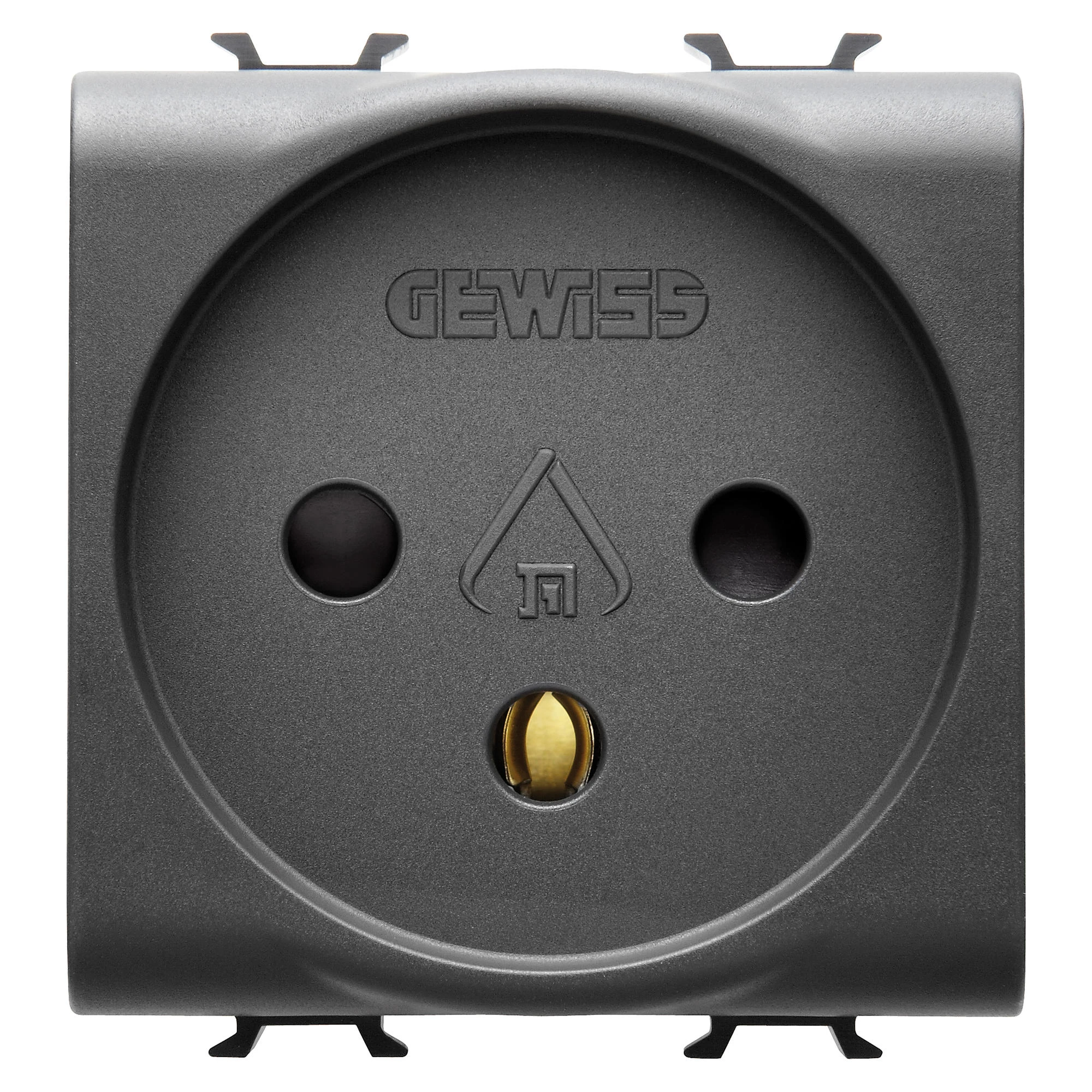 GEWISS GW12281 ISRAELI STANDARD SOCKET-OUTLET 250V ac - 2P+E 16A - 2 MODULES - SATIN BLACK - CHORUSMART (img_001) GEWISS GW12281 ISRAELI STANDARD SOCKET-OUTLET 250V ac - 2P+E 16A - 2 MODULES - SATIN BLACK - CHORUSMART (img_001)