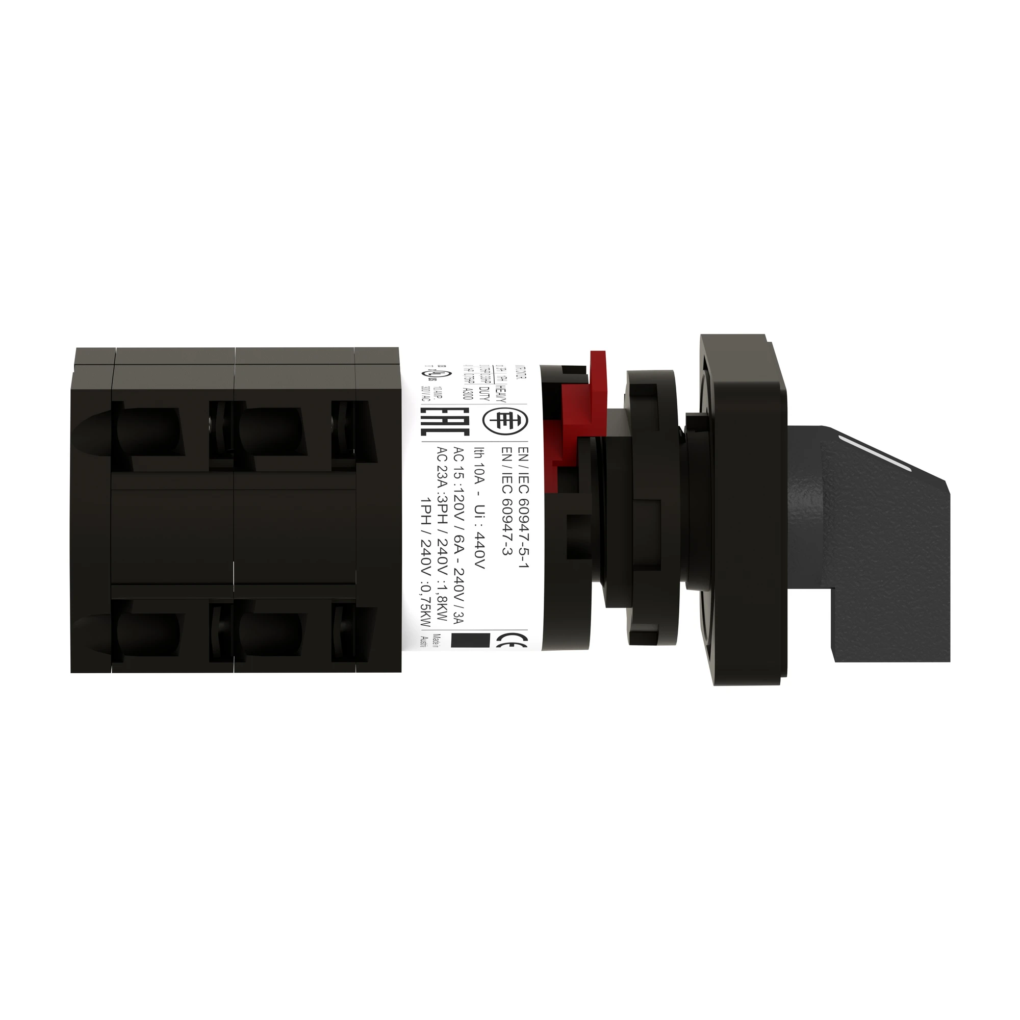 Schneider Electric K10C003QCH Step switch, 1p, 45°, 10A, for cam switch Ø 16 or 22mm (img_002)