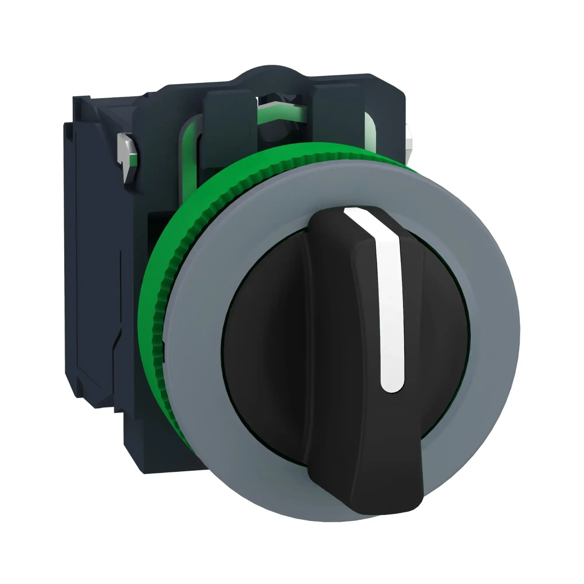 Schneider Electric XB5FD53C0 Selector Switch, Harmony XB5F, Plastic, Light Grey, 3 Positions, 30mm, Center Detent, Left Right Momentary, 2NC (img_002)