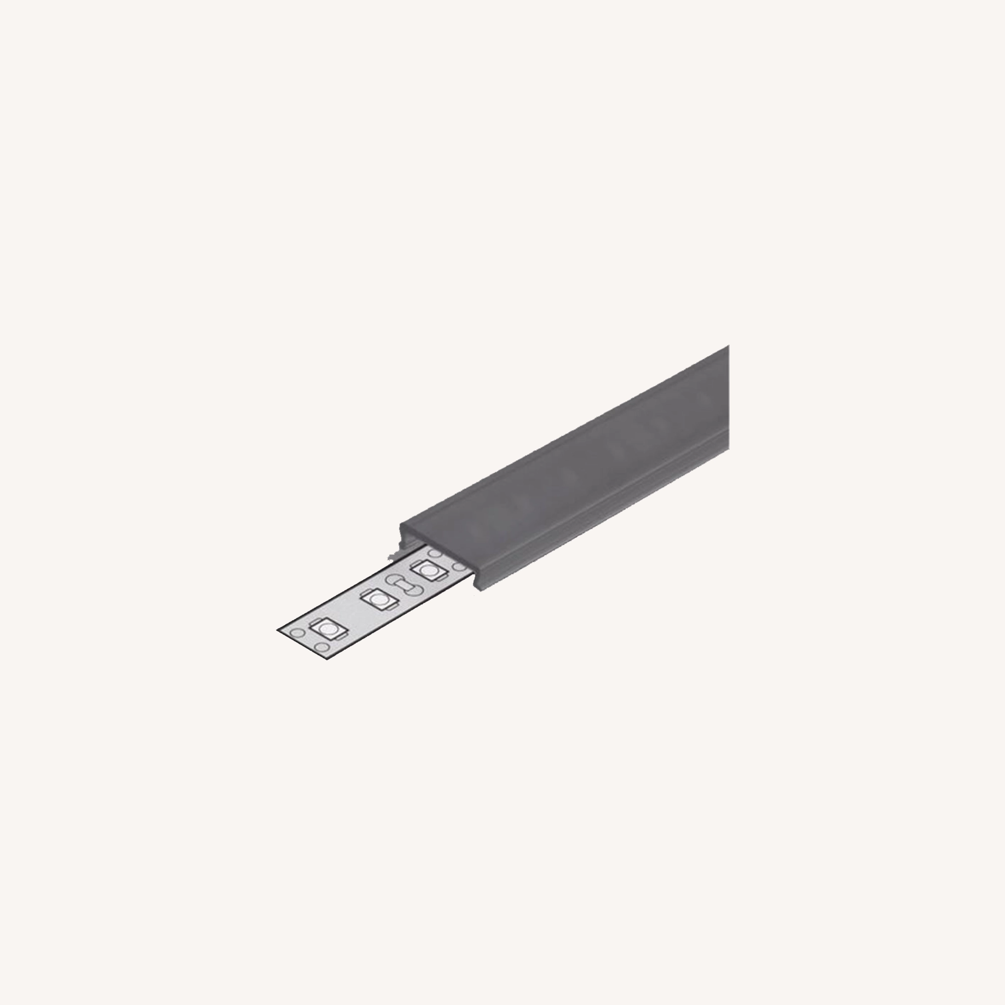 WSU Lights Cover click black 2m Surface 10mm