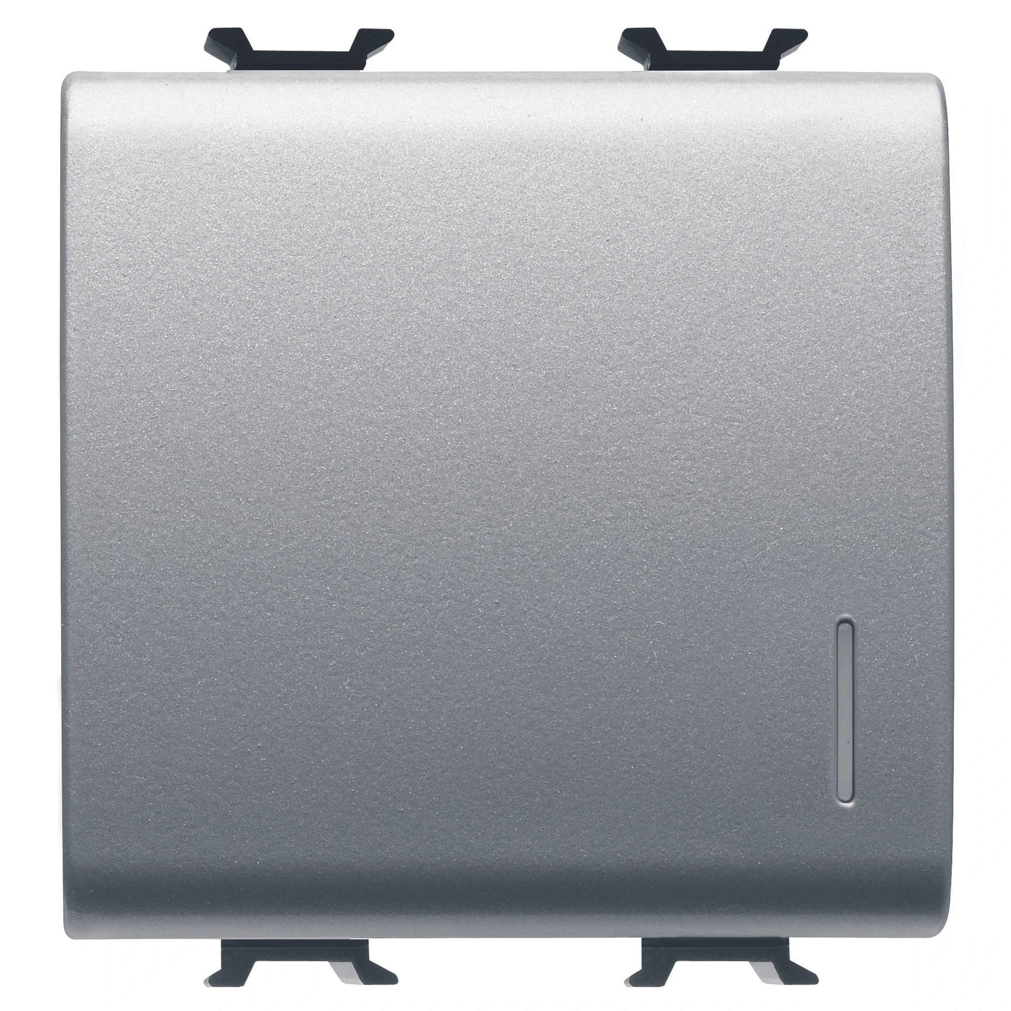 GEWISS GW14072F TWO-WAY SWITCH 1P 250V ac - QUICK WIRING TERMINALS - 16AX ILLUMINABLE - WITH DIFFUSER - 2 MODULES - TITANIUM - CHORUSMART (img_001)