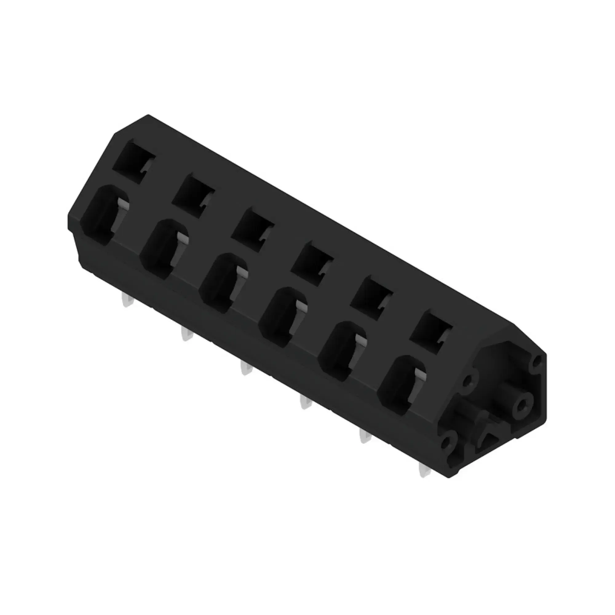 Weidmüller 1952280000 PCB terminal, 800 V, 24 A, Pitch in mm: 7.50, 2.5 mm², Number of poles: 6, Tension-clamp connection, THT solder connection, 135°, Box (img_001)