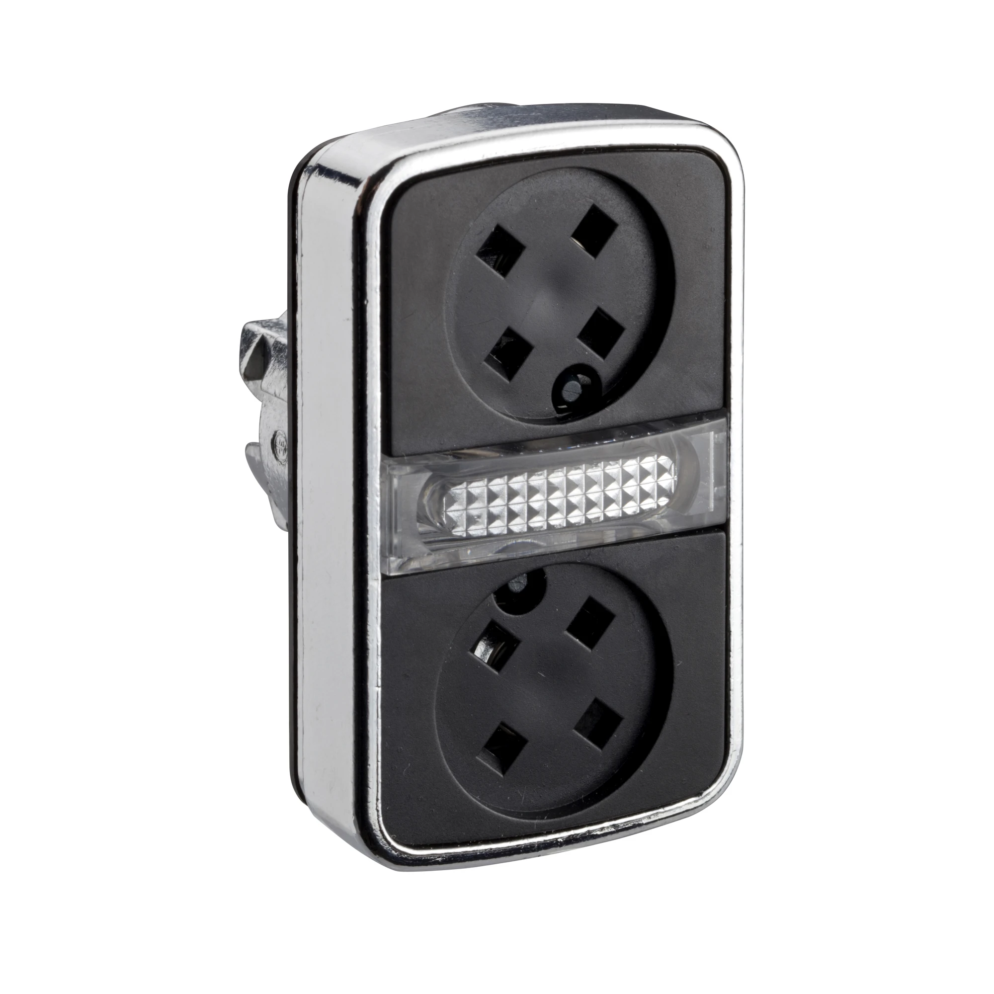 Schneider Electric ZB4BW7A9 Double push-button, front element, Harmony XB4, metal, 22mm, without label plates, illuminated (img_001)