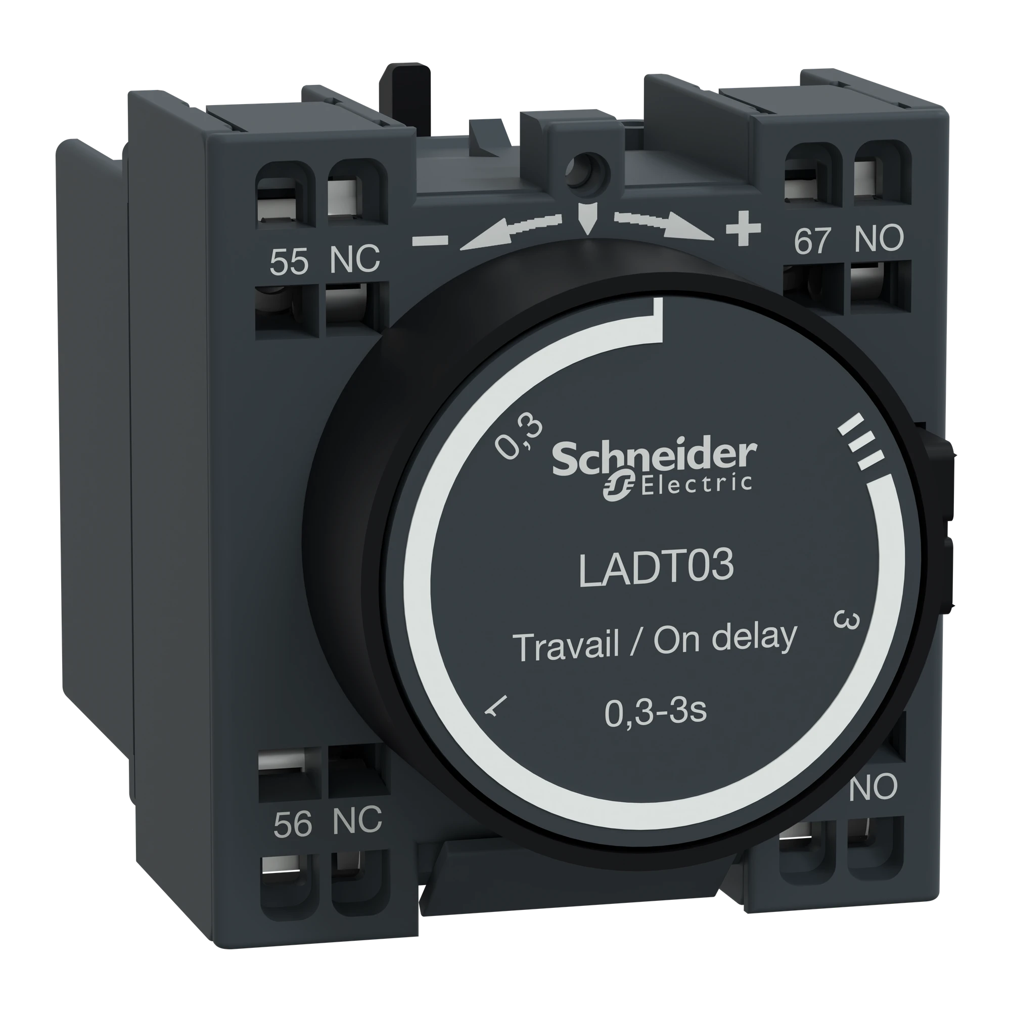 Schneider Electric LADT03 Time block, delayed action, 1NO+1NC, 0.10-3.00s, spring-type terminal (img_001) Schneider Electric LADT03 Time block, delayed action, 1NO+1NC, 0.10-3.00s, spring-type terminal (img_001)
