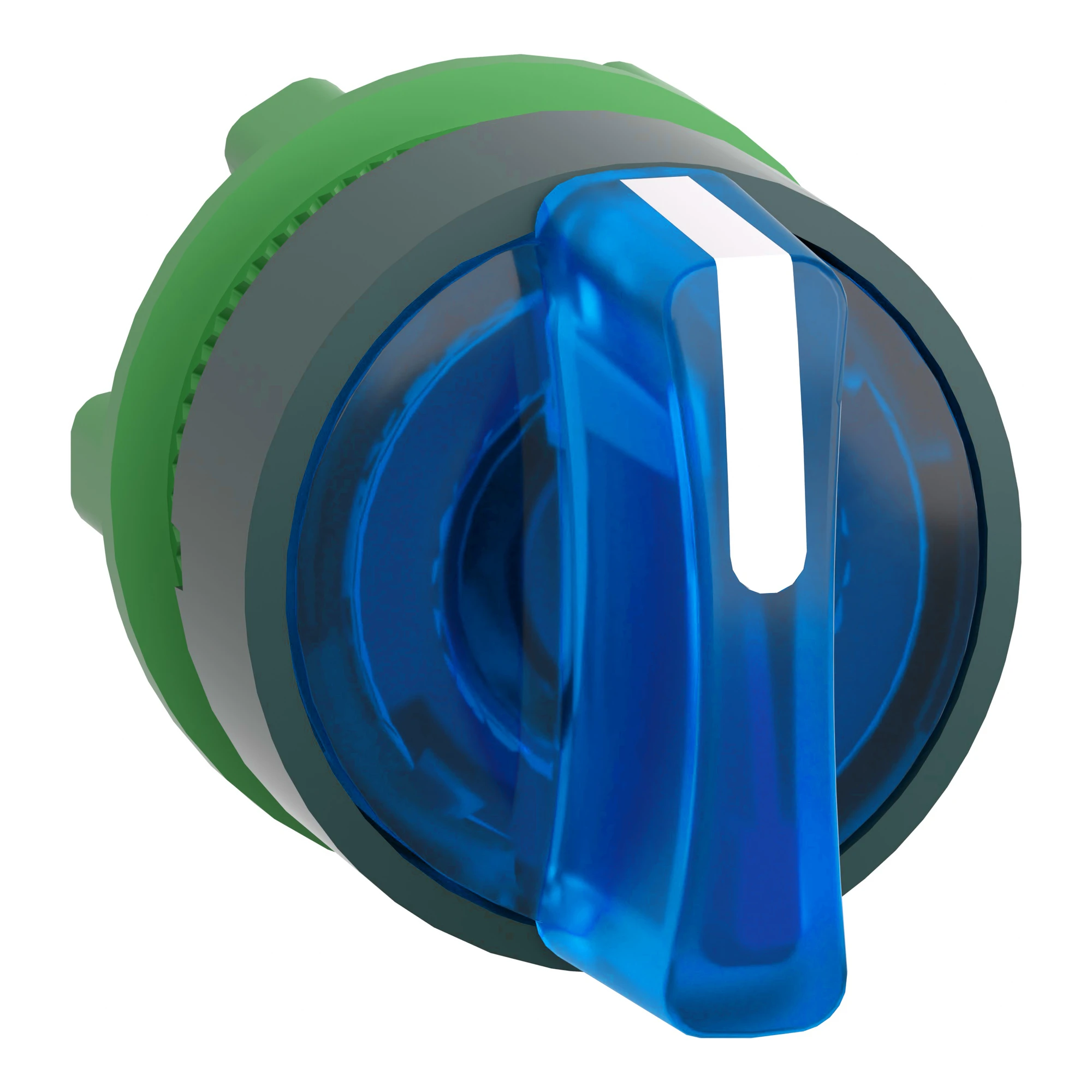 Schneider Electric ZB5AK1363 Illuminated Selector Switch, Front Element, Harmony XB5, Plastic, 22mm, Blue, for Universal LED, 3 Positions, Latching (img_001)