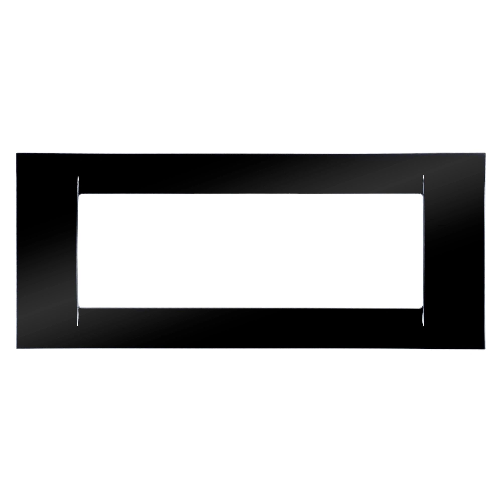 GEWISS GW22116 VIRNA PLATE - IN TECHNOPOLYMER GLOSS FINISHING - 6 GANG - TONER BLACK - SYSTEM (img_001)