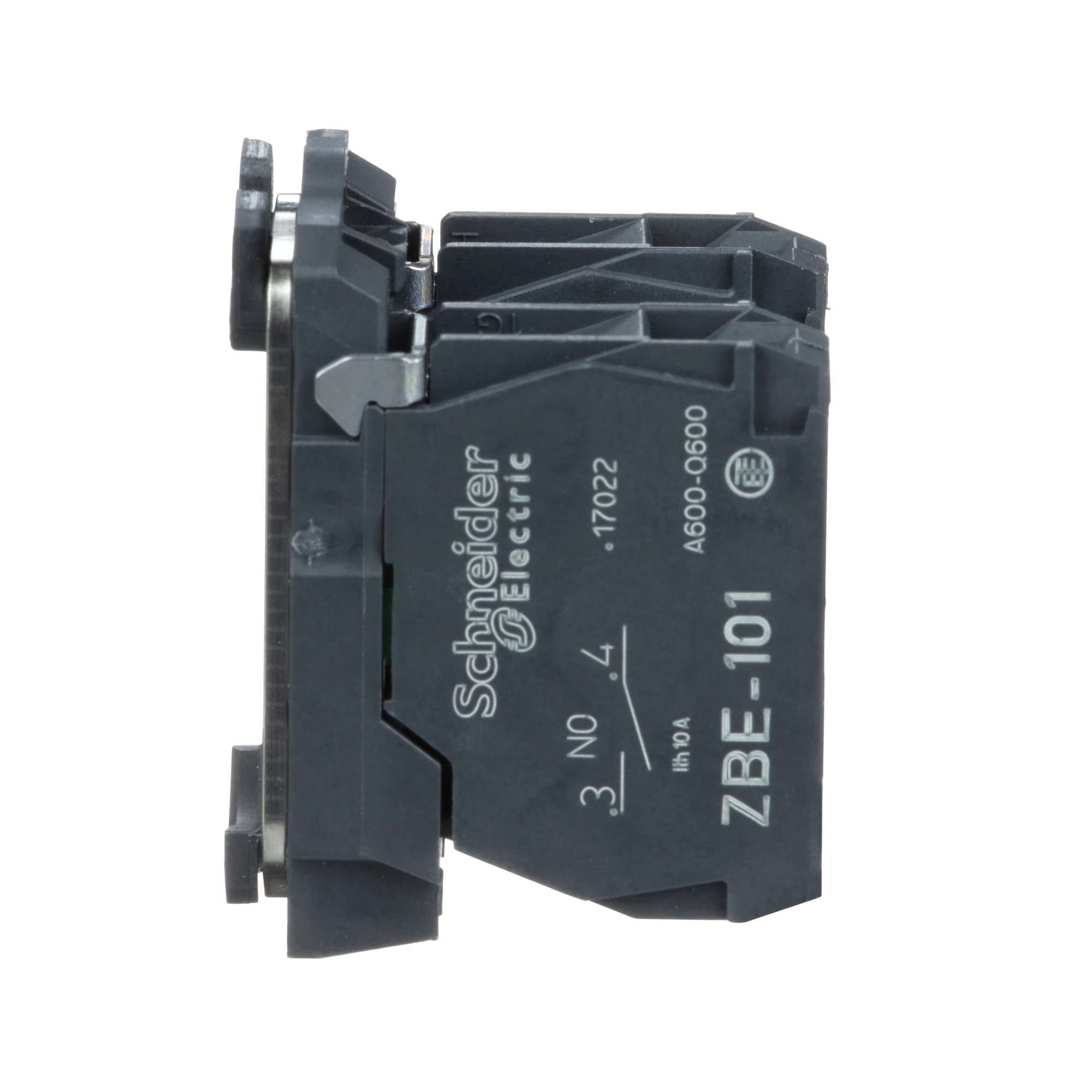 Schneider Electric ZB5AZ105 Auxiliary contact block with mounting flange, Harmony XB5, plastic, 22mm, 30mm, 1NO+1NC, screw terminal (img_005)