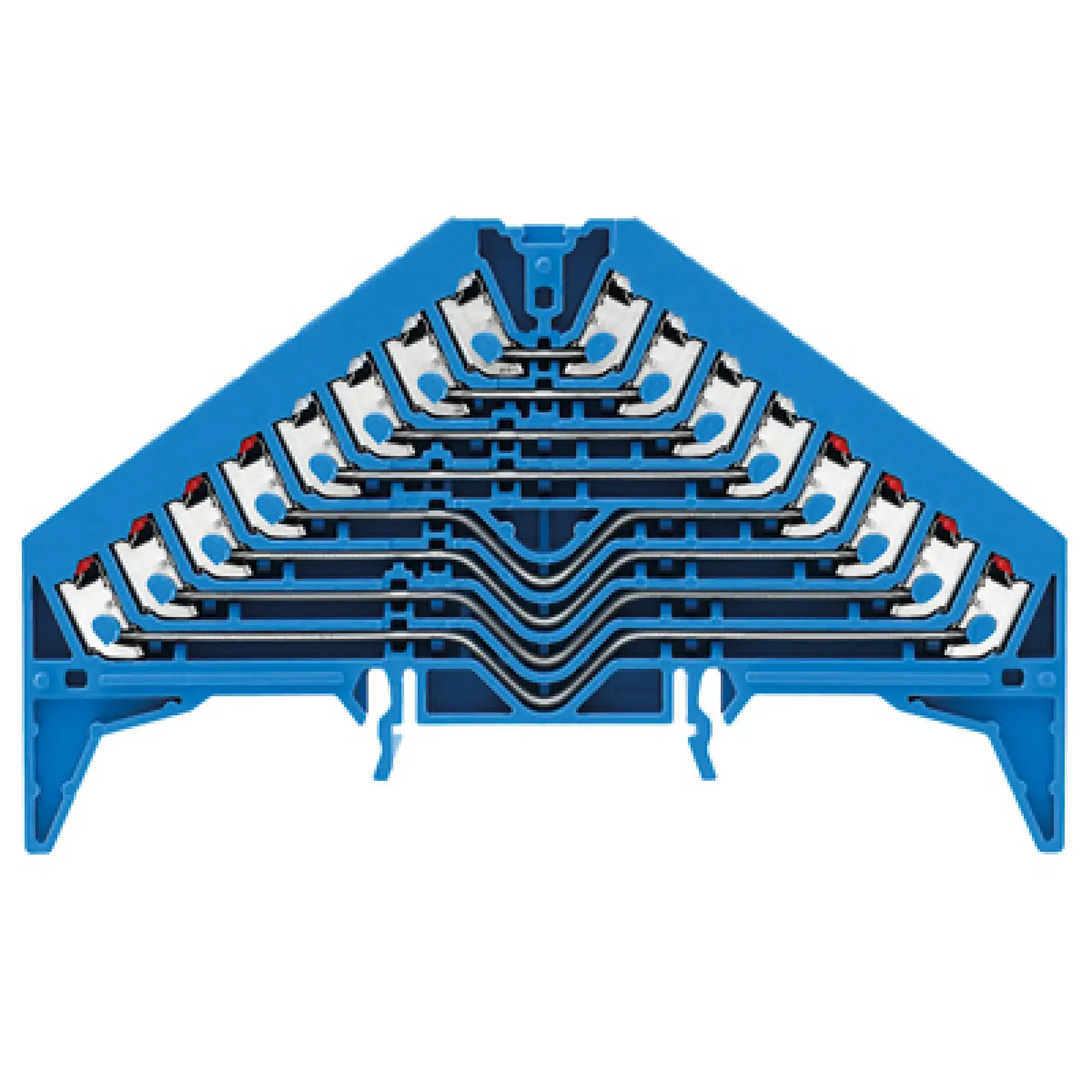 Weidmüller 1173900000 Patch distributor terminal, PUSH IN, blue, 1.5 mm², 8 A, 250 V, Number of connections: 32, Number of levels: 8, TS 35 x 15, V-0, Polycarbonate (img_001)