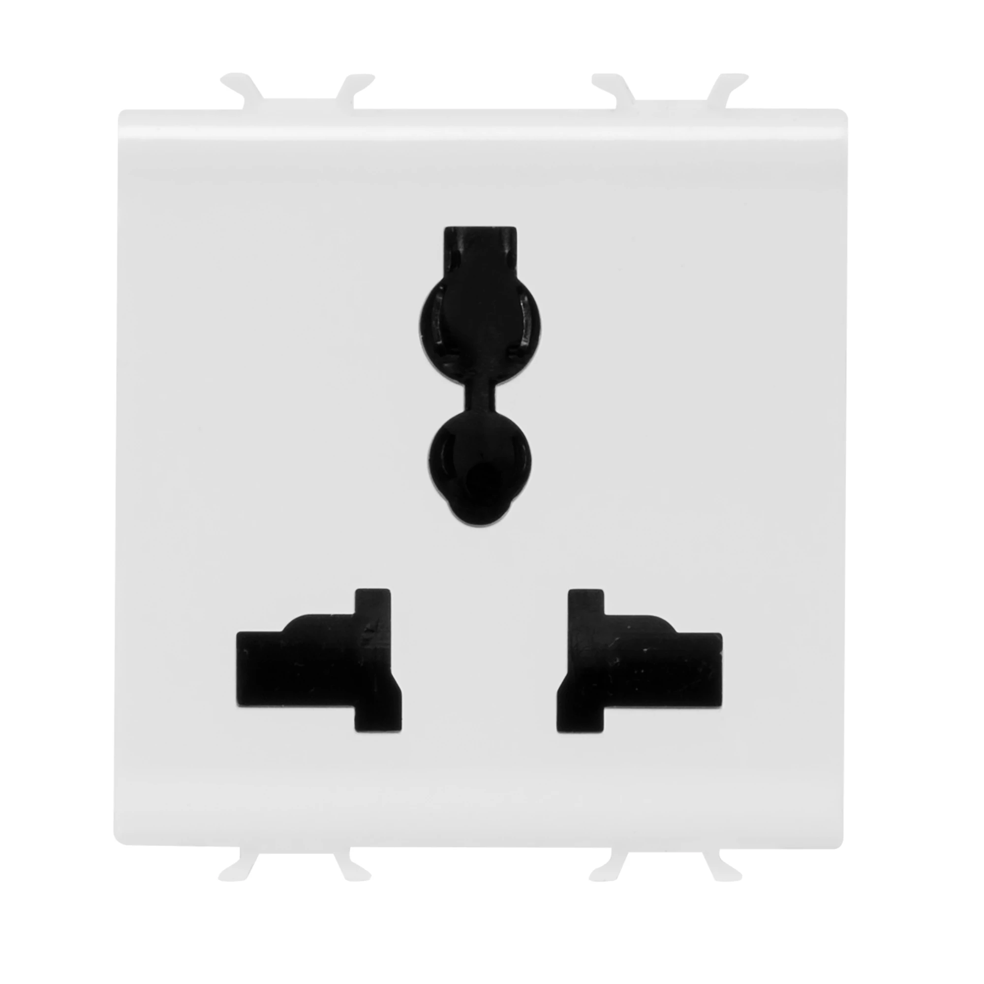 GEWISS GW10310 MULTISTANDARD SOCKET-OUTLET 2P+E - 13 A/250 V ac - 15 A/127 V ac - 2 MODULES - GLOSSY WHITE - CHORUSMART (img_001)