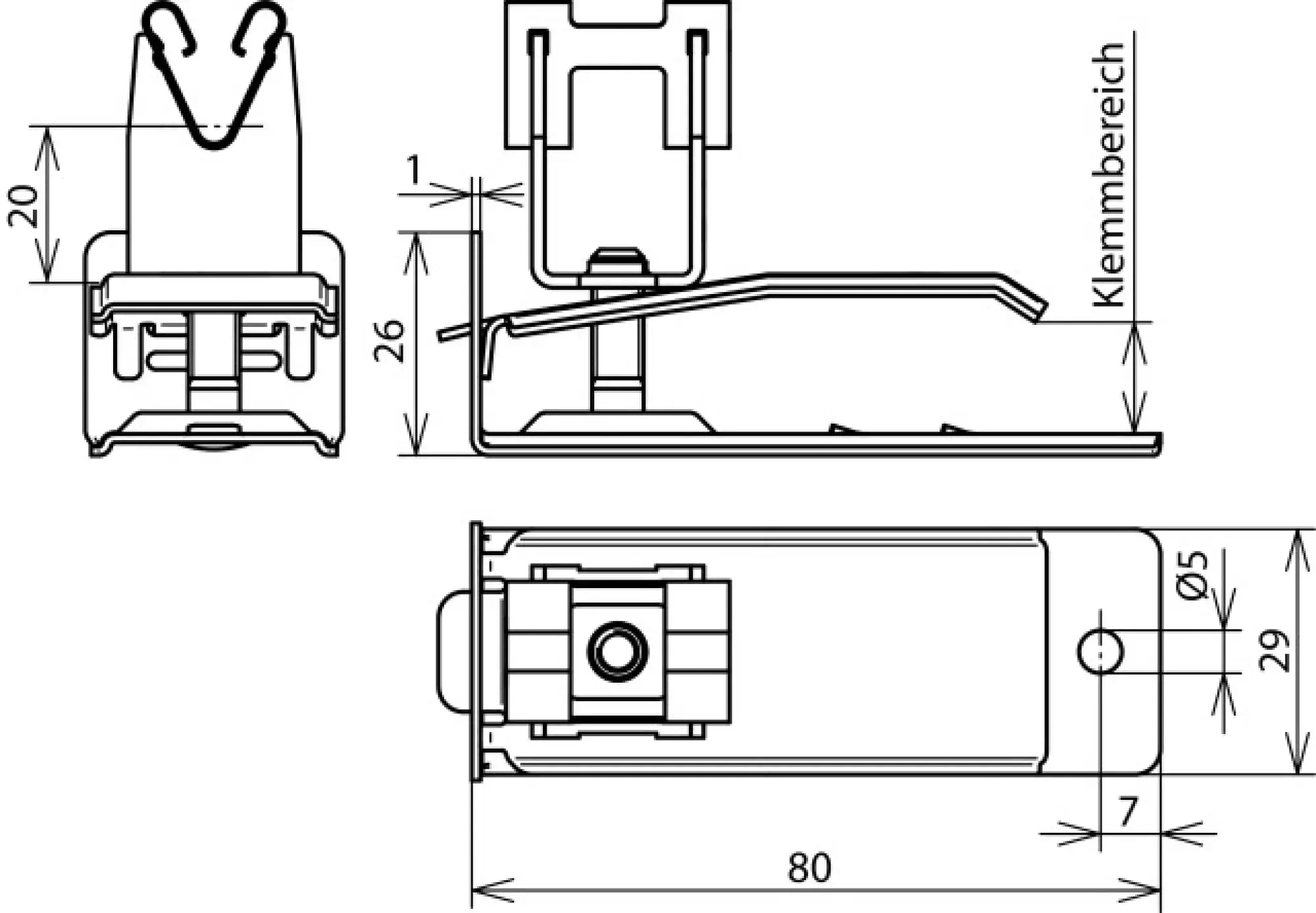 Dehn 206399 Roof cond. holder f. roof/wall plates clamping range 8-18mm f. Rd 8mm StSt (img_002)