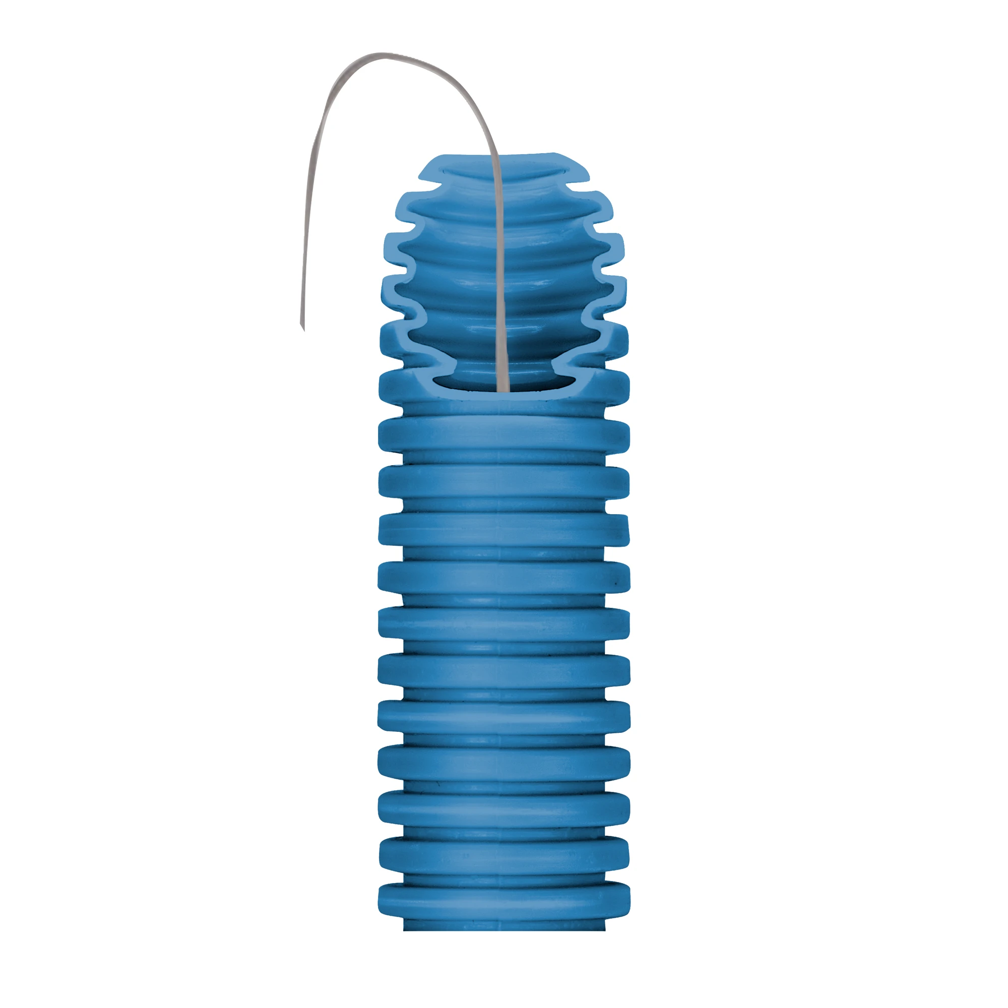 GEWISS DX23150R MEDIUM PLIABLE CONDUIT - ICTA SELF-RECOVERING - Ø 50MM - WITH CABLE PULLER - BLUE (img_001)