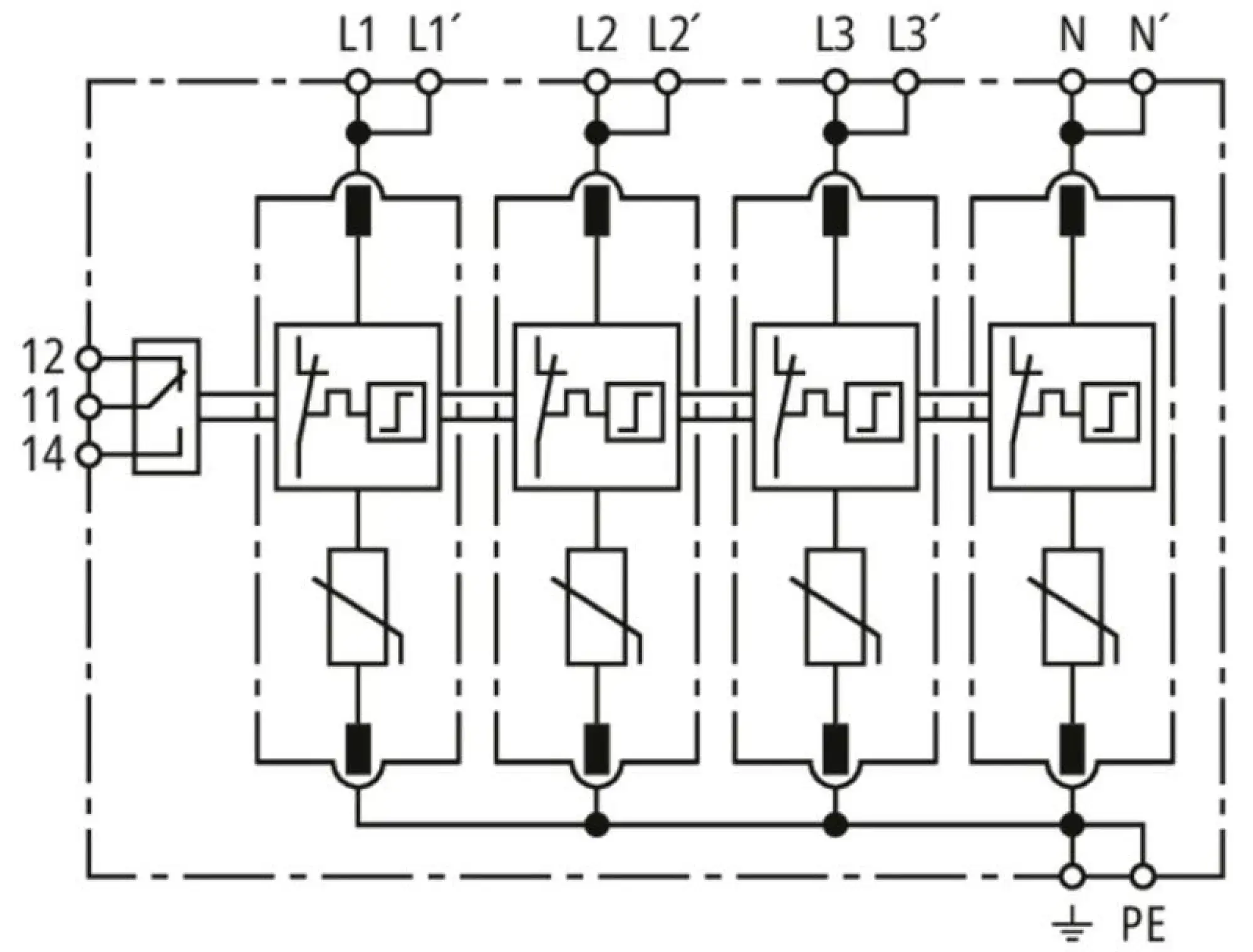 Dehn 943405 Ueberspannungsableiter Typ 2 DEHNguard MD 4-polig fuer TN-S-Systeme (img_003) Dehn 943405 Ueberspannungsableiter Typ 2 DEHNguard MD 4-polig fuer TN-S-Systeme (img_003)