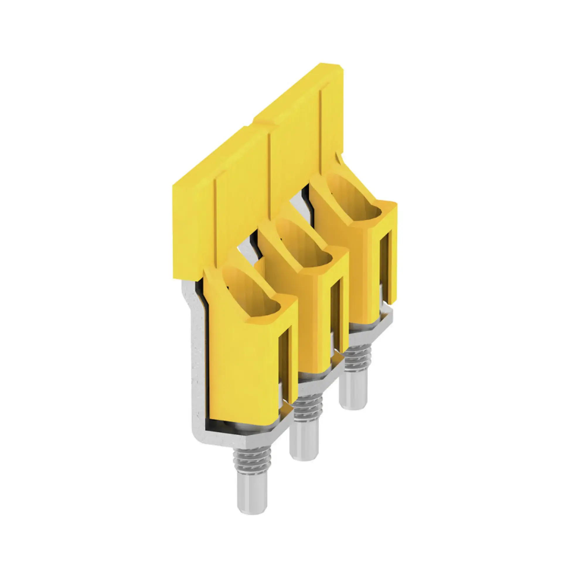 Weidmüller 1055360000 Cross-connector (terminal), when screwed in, yellow, 112 A, Number of poles: 3, Pitch in mm: 16.00, Insulated: Yes, Width: 9.85 mm (img_001) Weidmüller 1055360000 Cross-connector (terminal), when screwed in, yellow, 112 A, Number of poles: 3, Pitch in mm: 16.00, Insulated: Yes, Width: 9.85 mm (img_001)