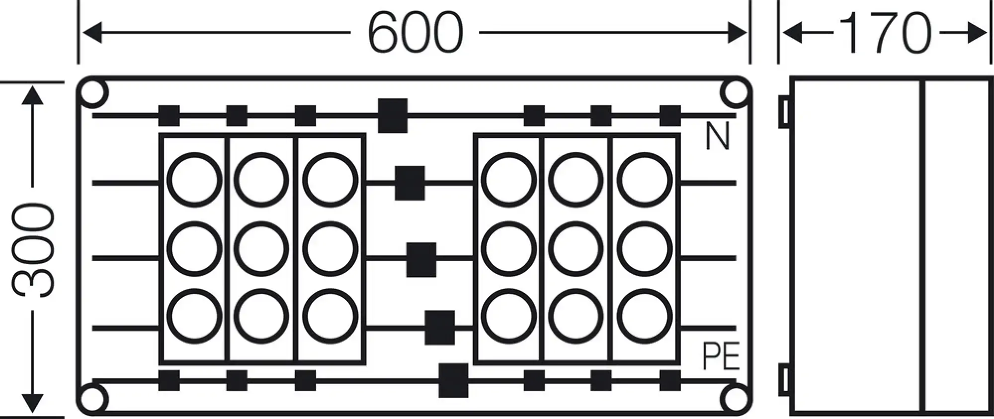 Hensel 2000718 Mi-Sicherungsgehäuse, 6x3x63A, DIII, E33 auf Sammelschiene 630 A, 5polig Mi 3465 (img_004) Hensel 2000718 Mi-Sicherungsgehäuse, 6x3x63A, DIII, E33 auf Sammelschiene 630 A, 5polig Mi 3465 (img_004)