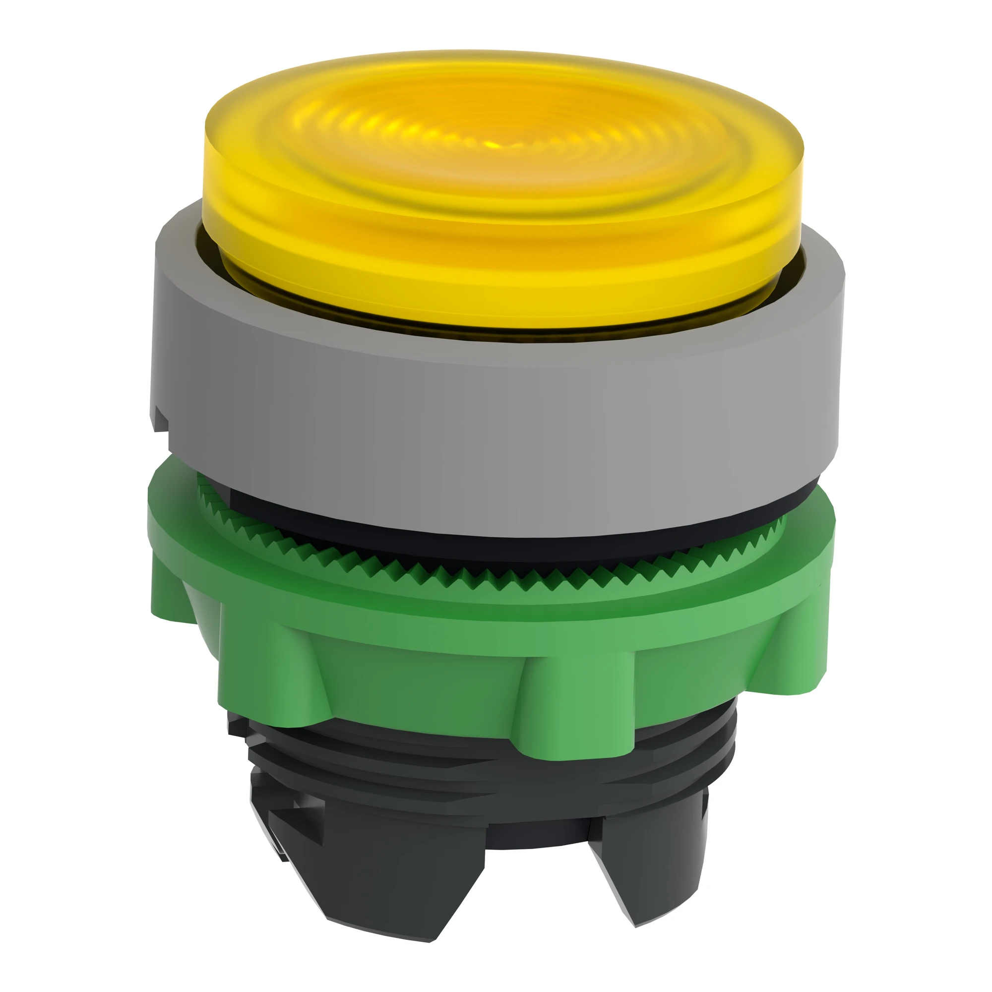 Schneider Electric ZB5AW183SC0 Illuminated push button, front element, Harmony XB5, plastic, 22mm, light grey, yellow, protruding, universal LED, grooved (img_005)
