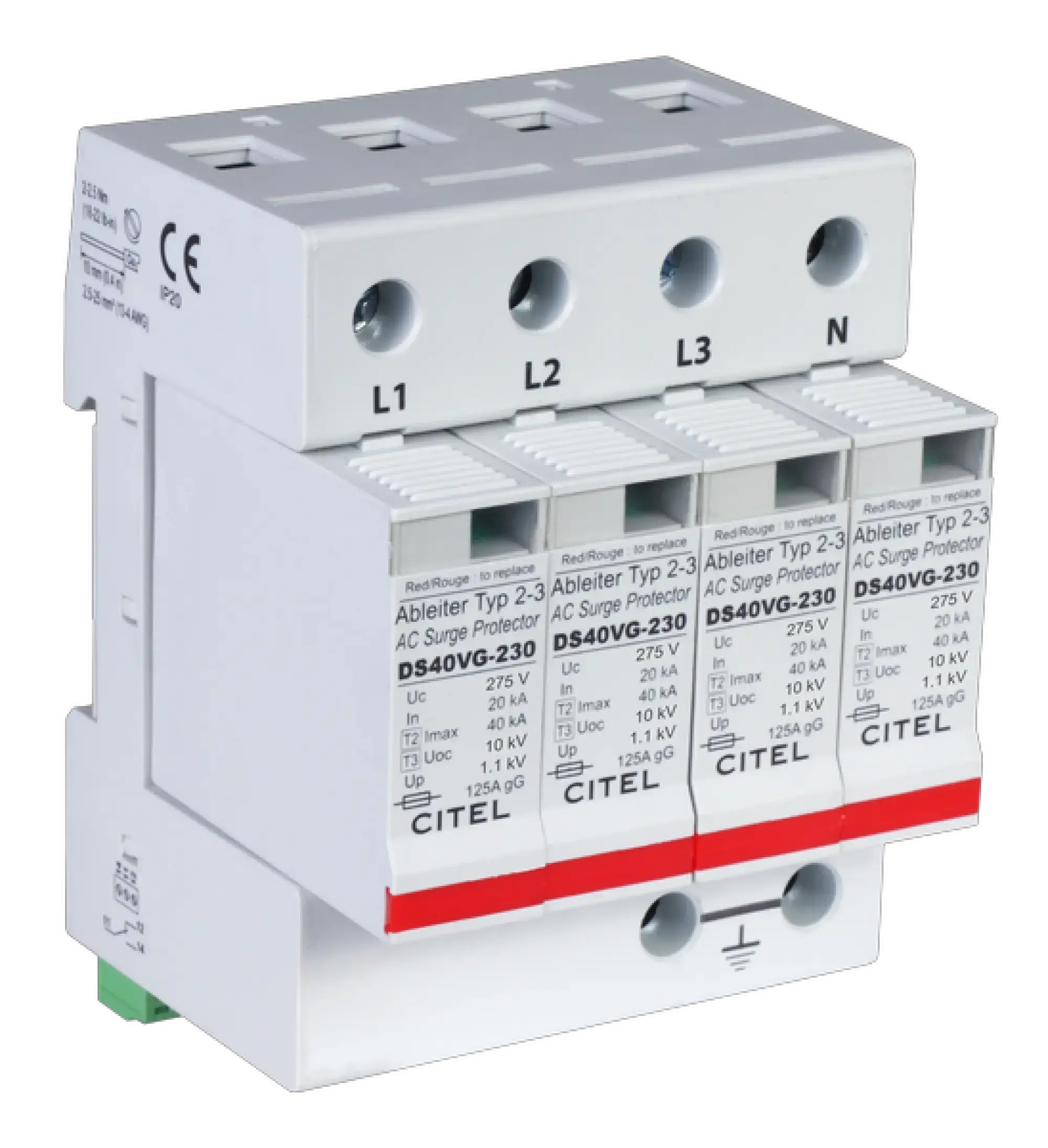 Citel 461572 Kombi-Ableiter 4-polig Typ 2+3 für 230/400 V TNS Netze, VG-Technology (img_001)