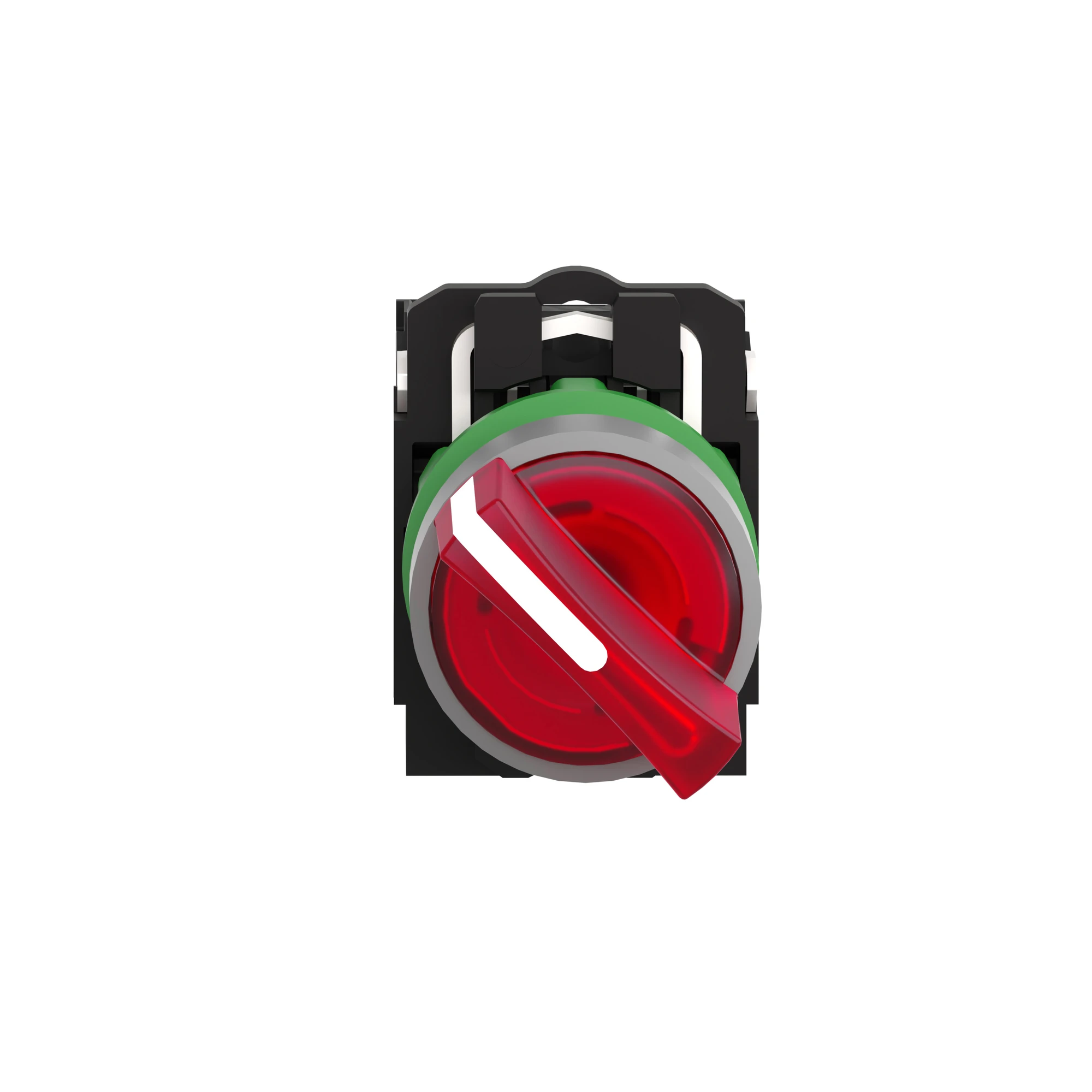 Schneider Electric XB5AK124B5C0 Illuminated Selector Switch, Harmony XB5, Plastic, Light Grey, Red, 22mm, Universal LED, 2 Positions, 1NO + 1NC, 24V AC/DC (img_004)