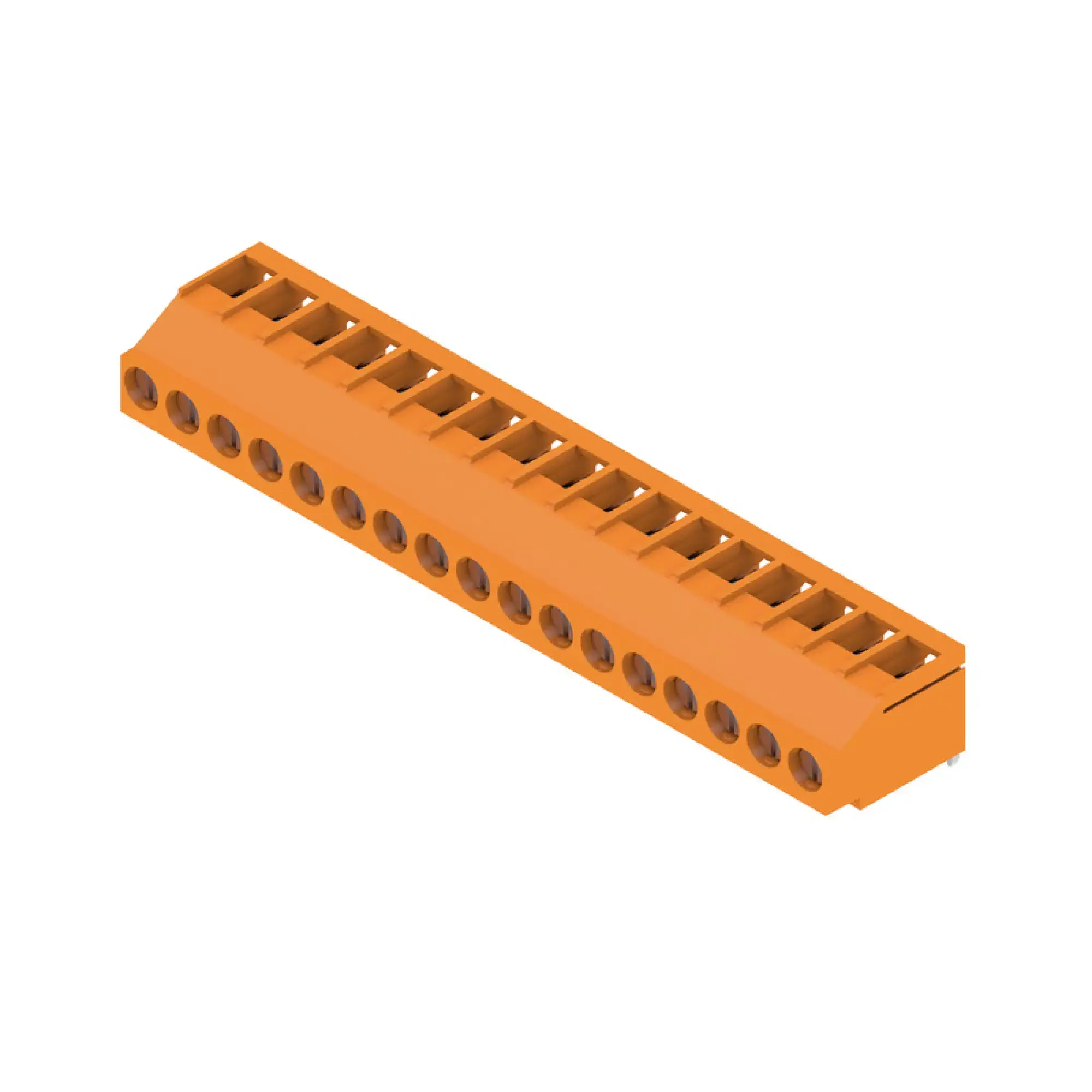 Weidmüller 2432060000 PCB terminal, 320 V, 32.5 A, Pitch in mm: 5.08, 6 mm², Number of poles: 17, Clamping yoke connection, THT solder connection, 180°, Box (img_001)