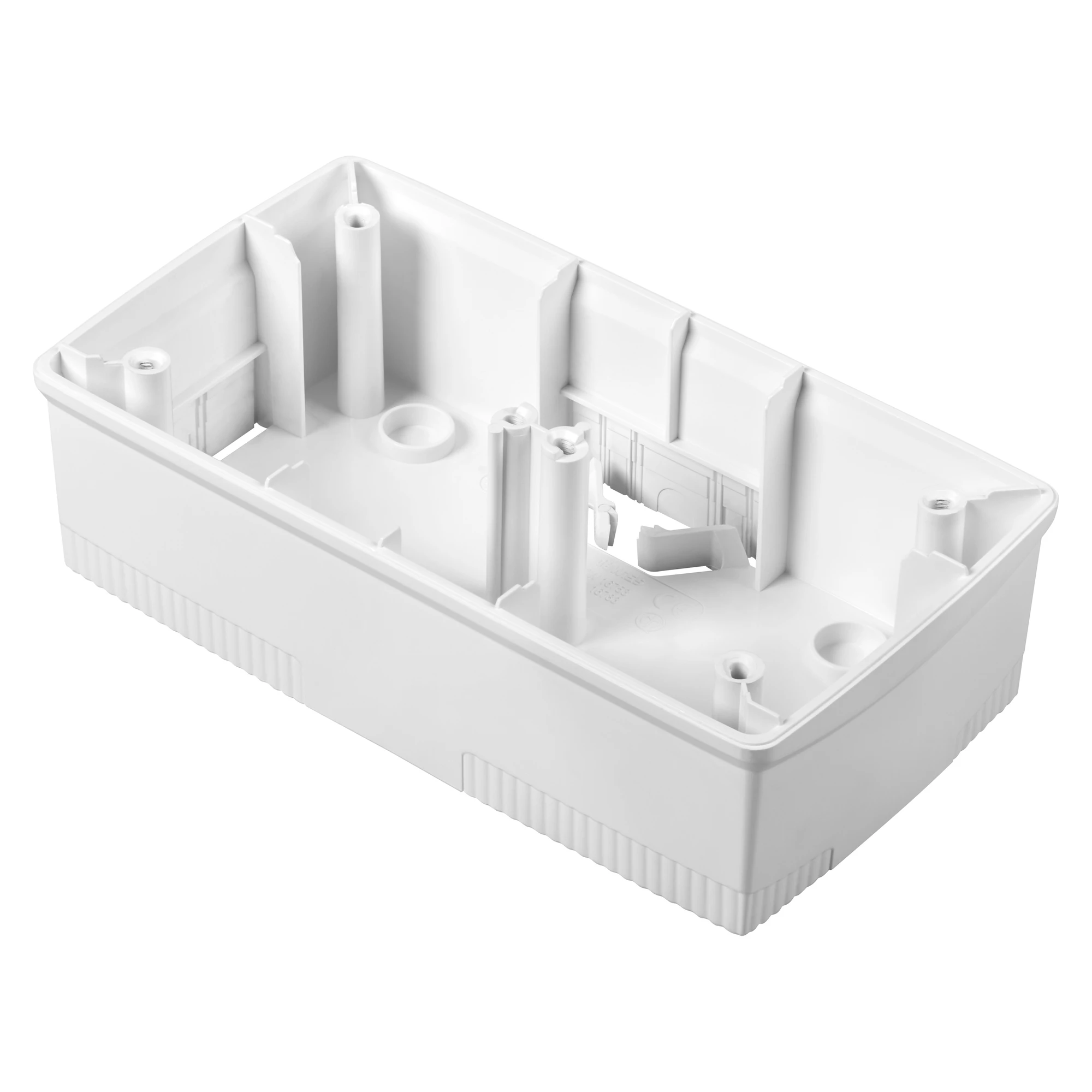 GEWISS GW16753 WALL-MOUNTING BOX FOR ONE PLATE - INTERNATIONAL STANDARD 2+2 GANG - HORIZONTAL - WHITE - CHORUSMART (img_001)
