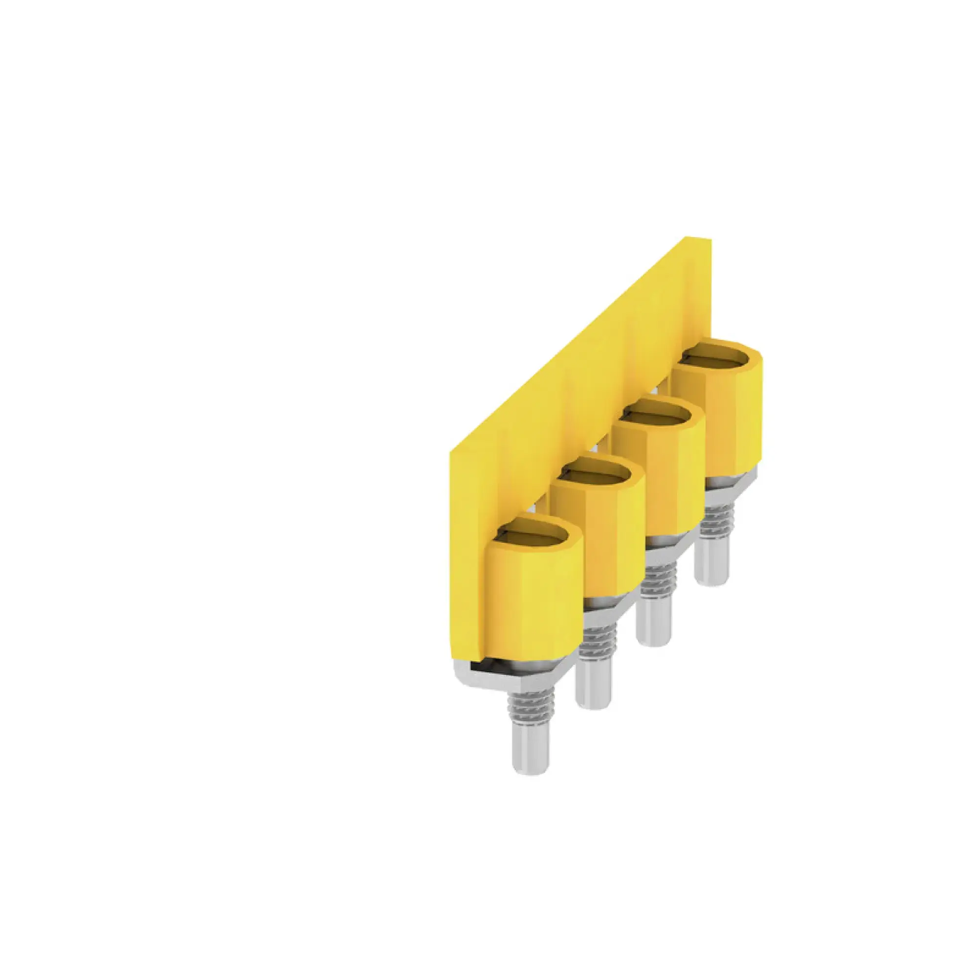 Weidmüller 1079400000 Cross-connector (terminal), when screwed in, yellow, 125 A, Number of poles: 4, Pitch in mm: 16.00, Insulated: Yes, Width: 9 mm (img_001)