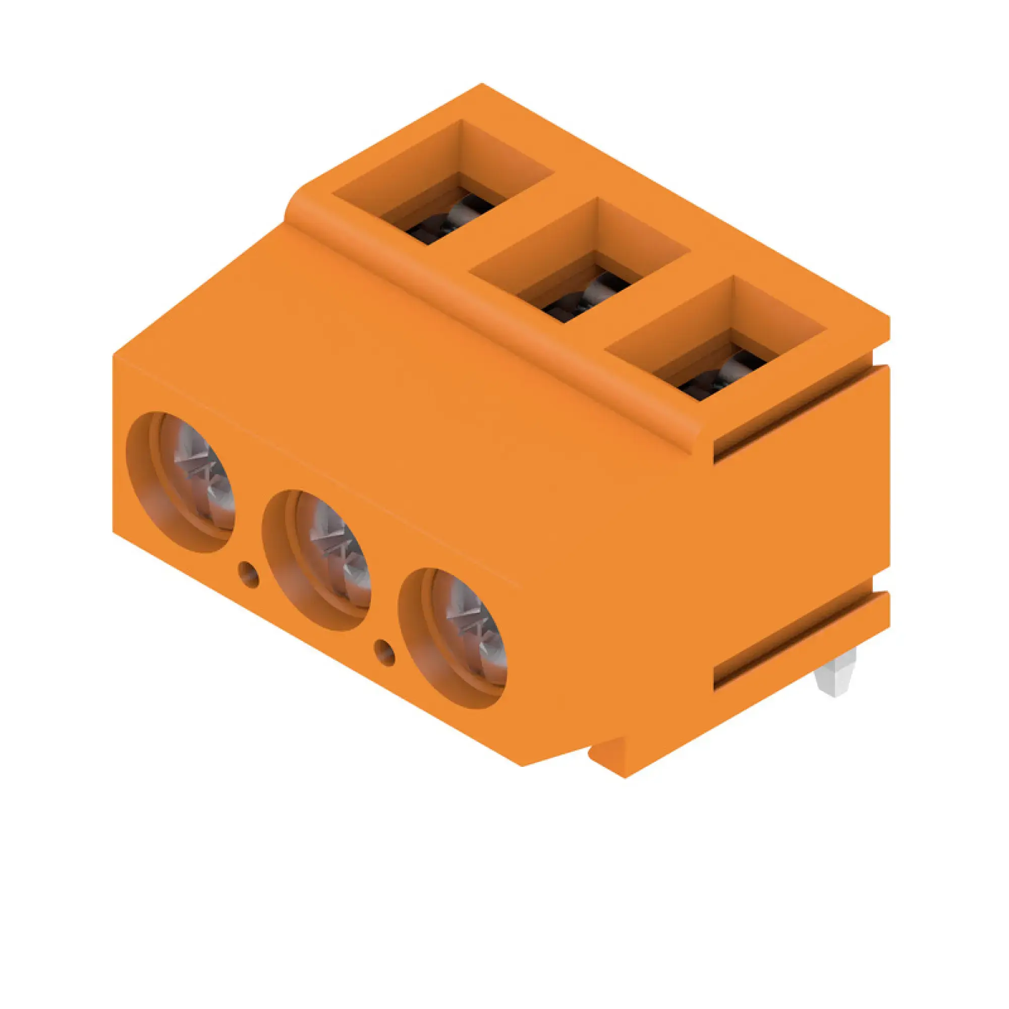 Weidmüller 1716110000 PCB terminal, 320 V, 17.5 A, Pitch in mm: 5.08, 2.5 mm², Number of poles: 3, Clamping yoke connection, THT solder connection, 180°, Box (img_001)