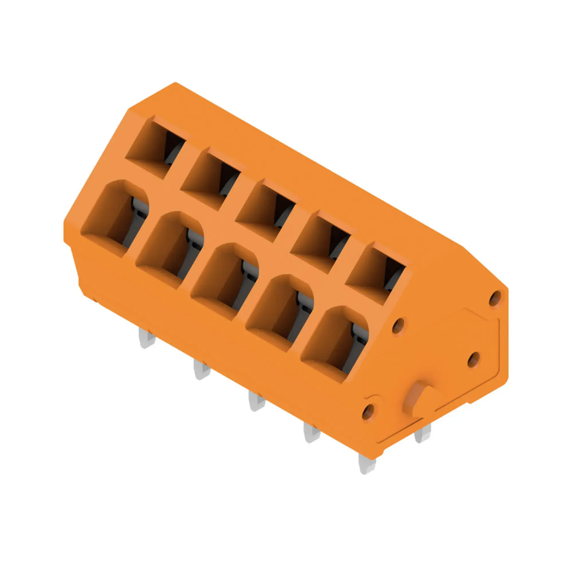 Weidmüller 1914000000 PCB terminal, 320 V, 24 A, Pitch in mm: 5.00, 2.5 mm², Number of poles: 5, Tension-clamp connection, THT solder connection, 135°, Box (img_001)