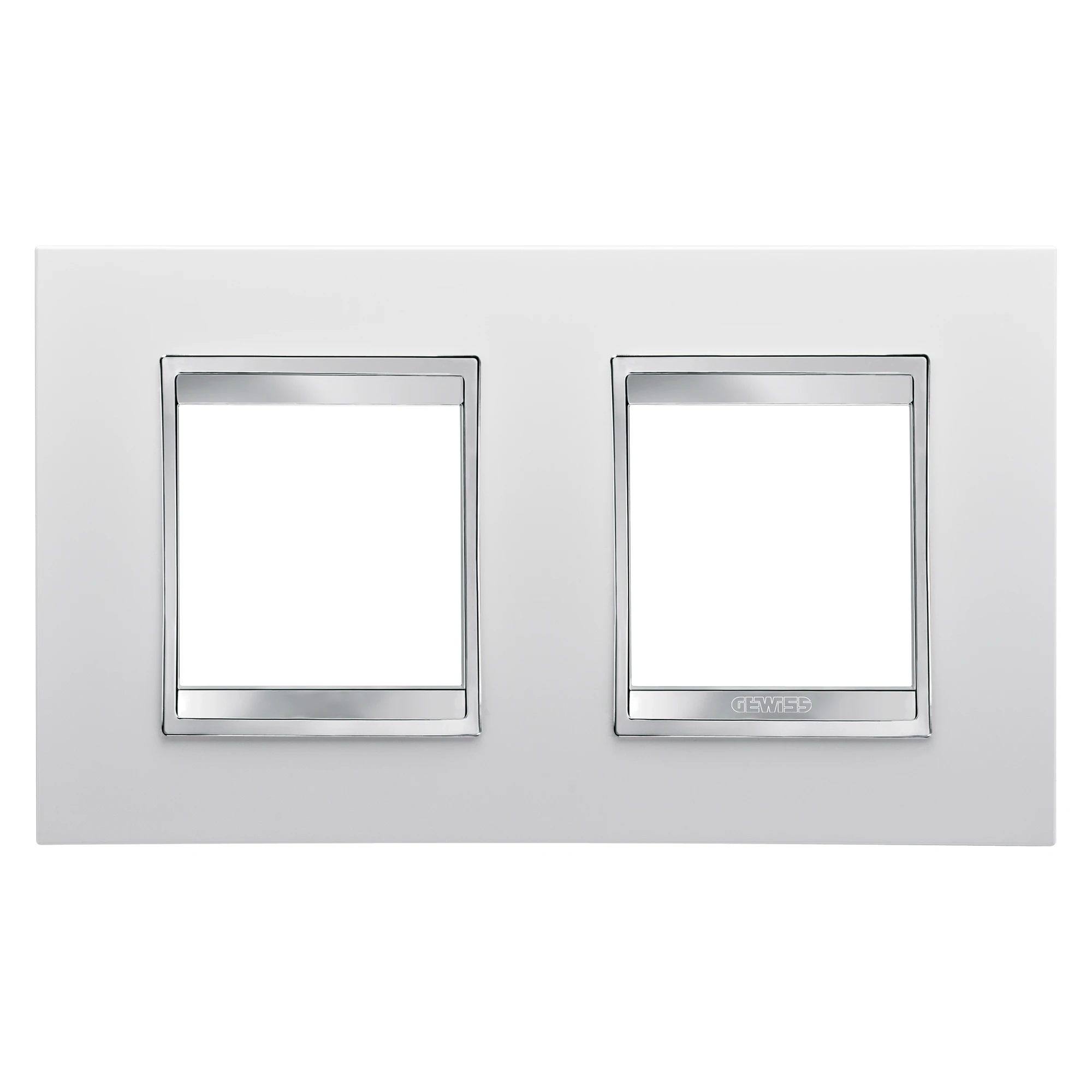 GEWISS GW16223TB LUX INTERNATIONAL PLATE - IN TECHNOPOLYMER - 2+2 MODULES HORIZONTAL - WHITE - CHORUSMART (img_001)