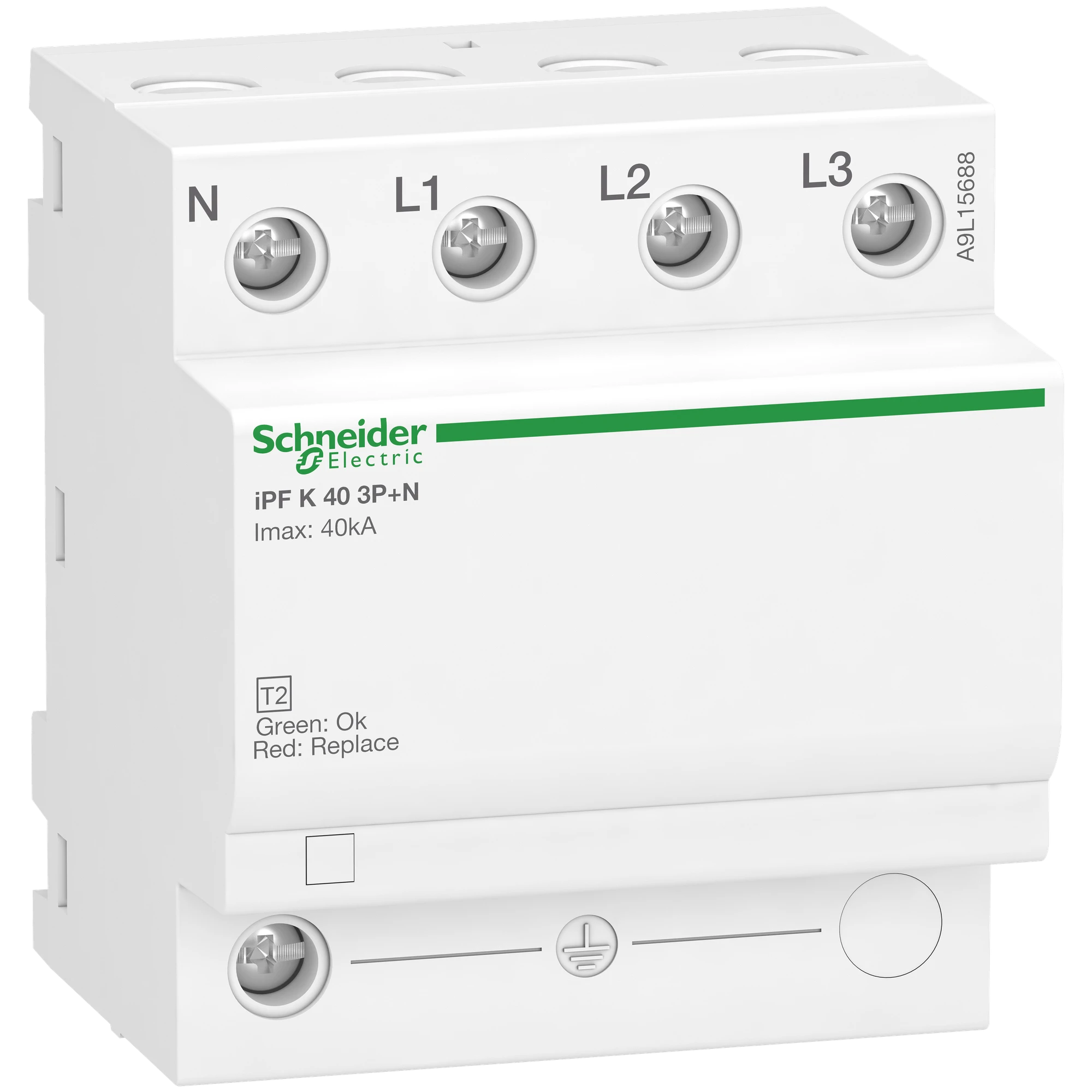Schneider Electric A9L15688 Surge Protector iPF K 40, Type 2, 3P+N, Imax 40kA, In 15kA, TT & TN-S (img_001) Schneider Electric A9L15688 Surge Protector iPF K 40, Type 2, 3P+N, Imax 40kA, In 15kA, TT & TN-S (img_001)